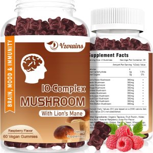 VZOXAINS Paquete de 2 gomitas de hongos, 10 mezclas de complejo de hongos con melena de león, Cordyceps, apoyo inmunológico energético de enfoque de VZOXAINS Paquete de 2 gomitas de hongos, 10 mezclas de complejo de hongos con melena de león, Cordyceps, apoyo inmunológico energético de enfoque de