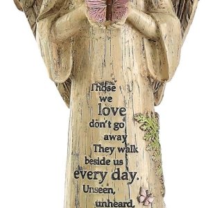 DUSVALLY Estatua de ángel de resina de 10 pulgadas de alto con pájaro, figura de ángel de jardín, decoración al aire libre, escultura de jardín de DUSVALLY Estatua de ángel de resina de 10 pulgadas de alto con pájaro, figura de ángel de jardín, decoración al aire libre, escultura de jardín de