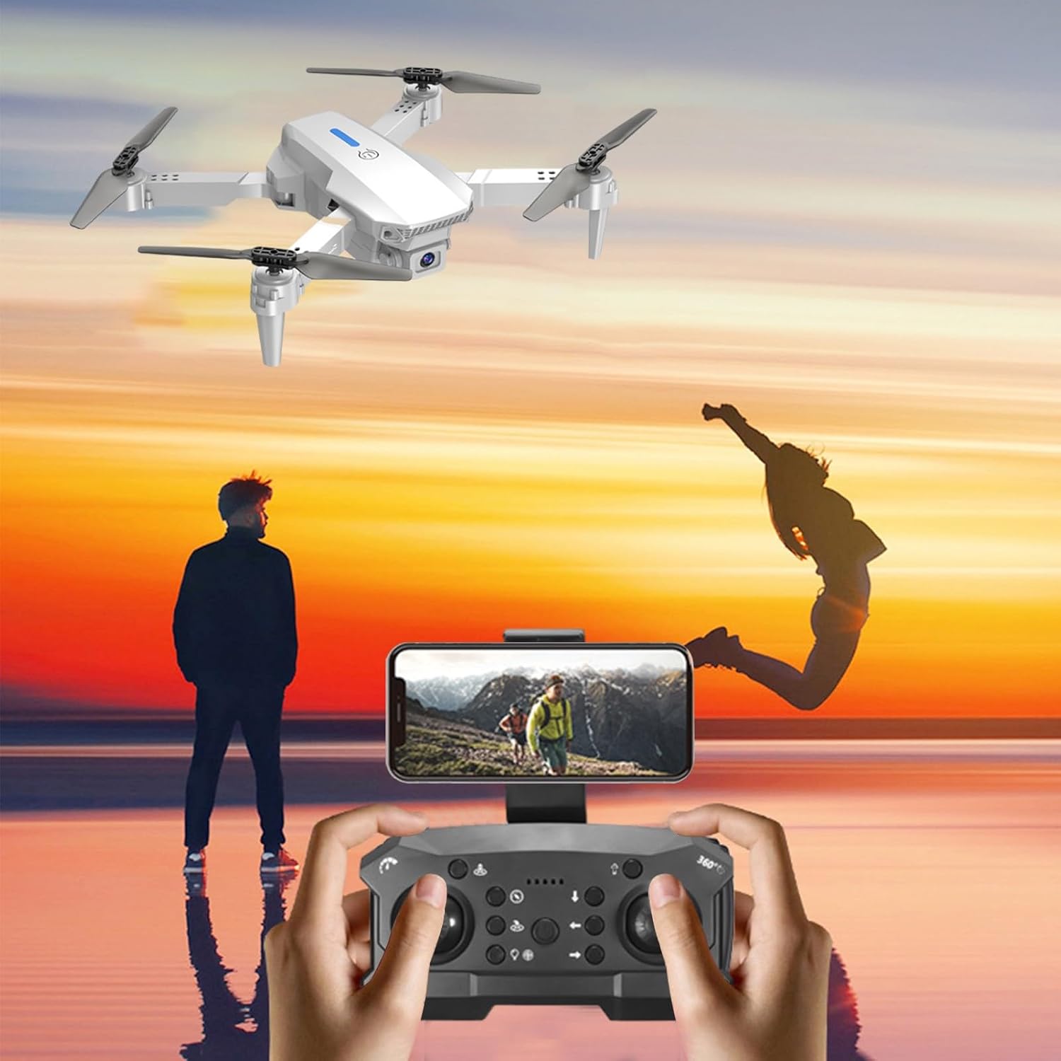 Dron con cámara para adultos 1080p HD Fpv Drone de control remoto Juguetes Mini RC Drone para niños 8-12 Altitude Hold Modo sin cabeza, ajuste de