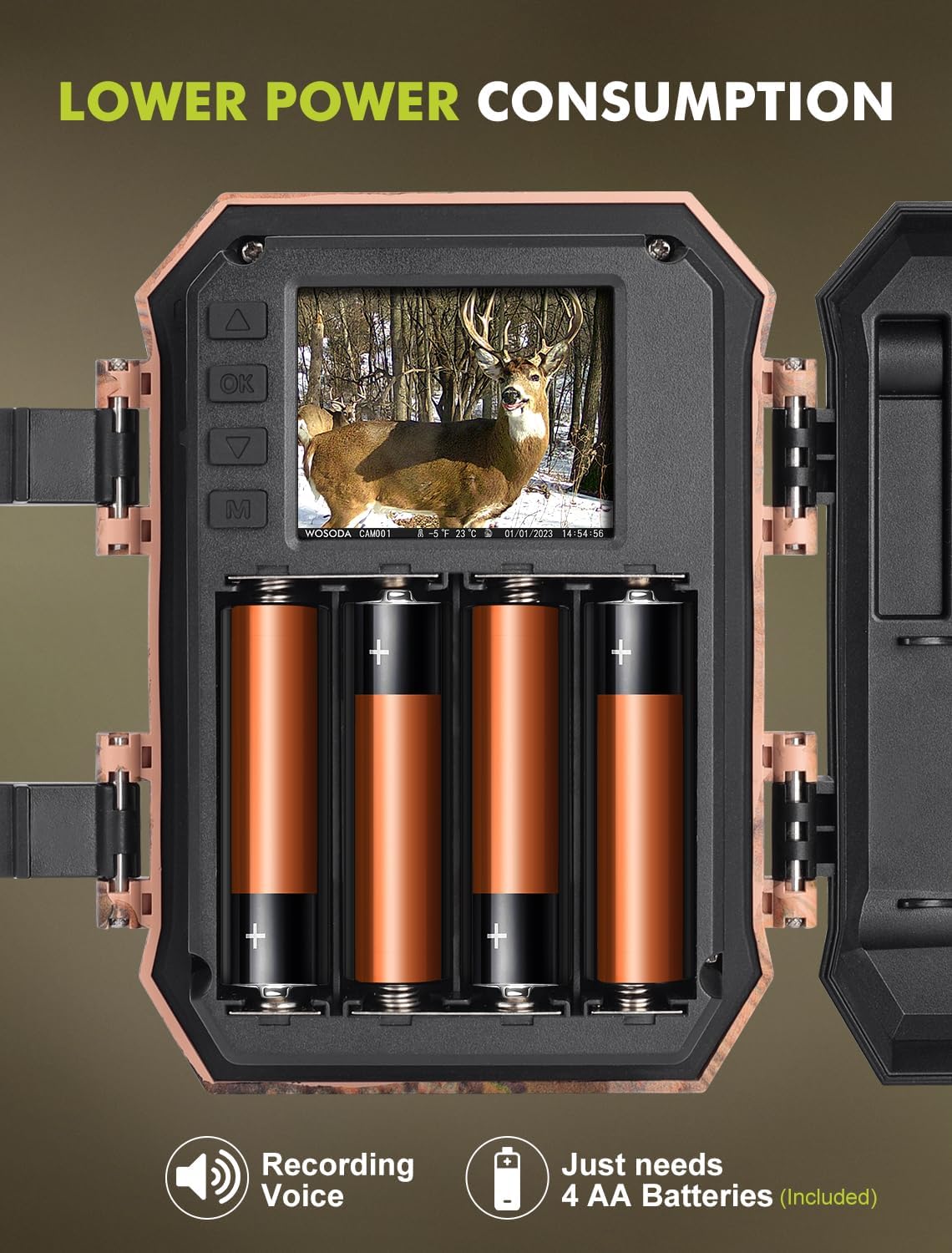 WOSODA Mini cámara de rastro 4K, juego de 36 MP con pantalla LCD de 2 pulgadas, cámara de caza de velocidad de disparo de 0.2 s con visión nocturna,