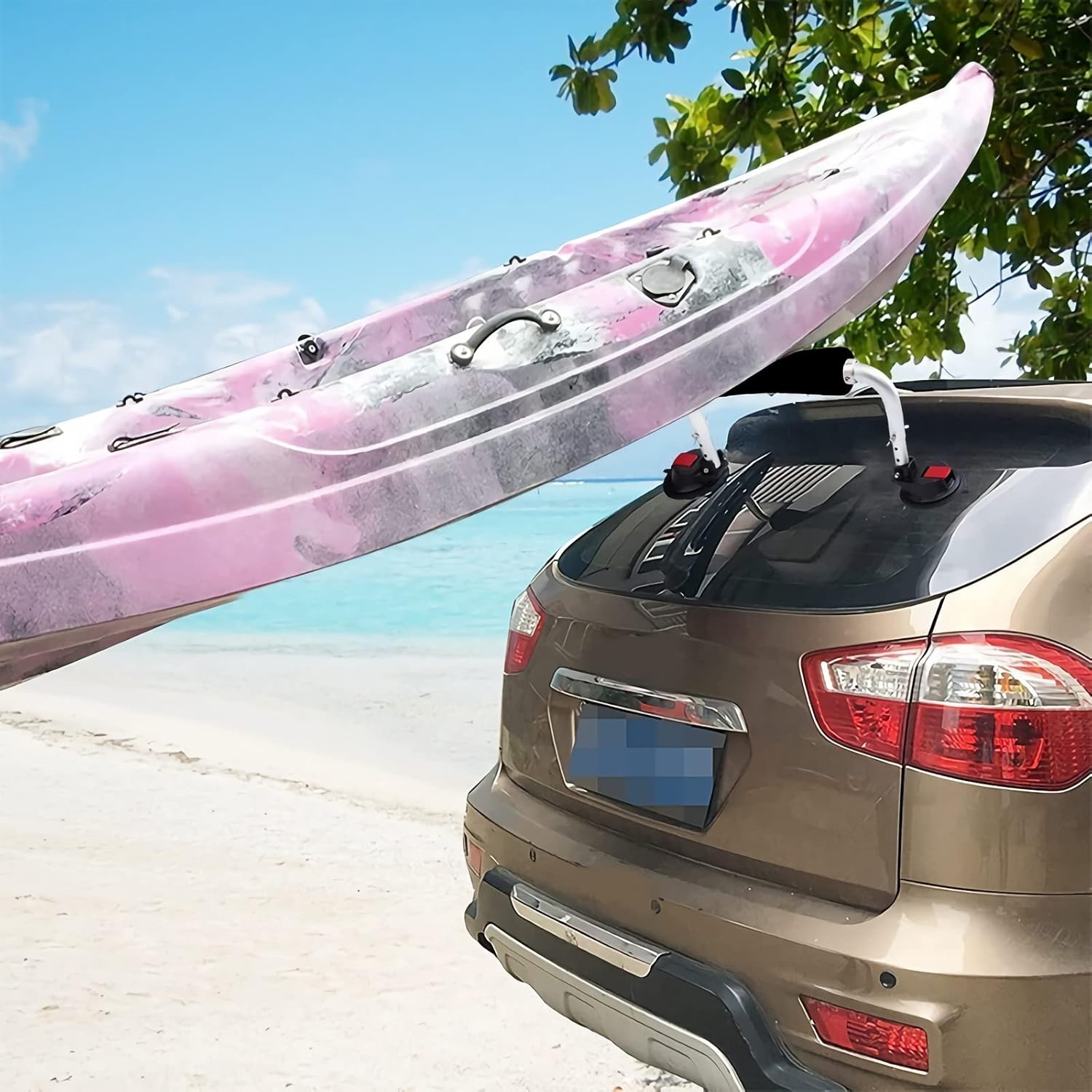 GaiRen Rodillo de kayak, ayuda de elevación del cargador de kayak para carga de automóviles SUV en el techo con ventosa