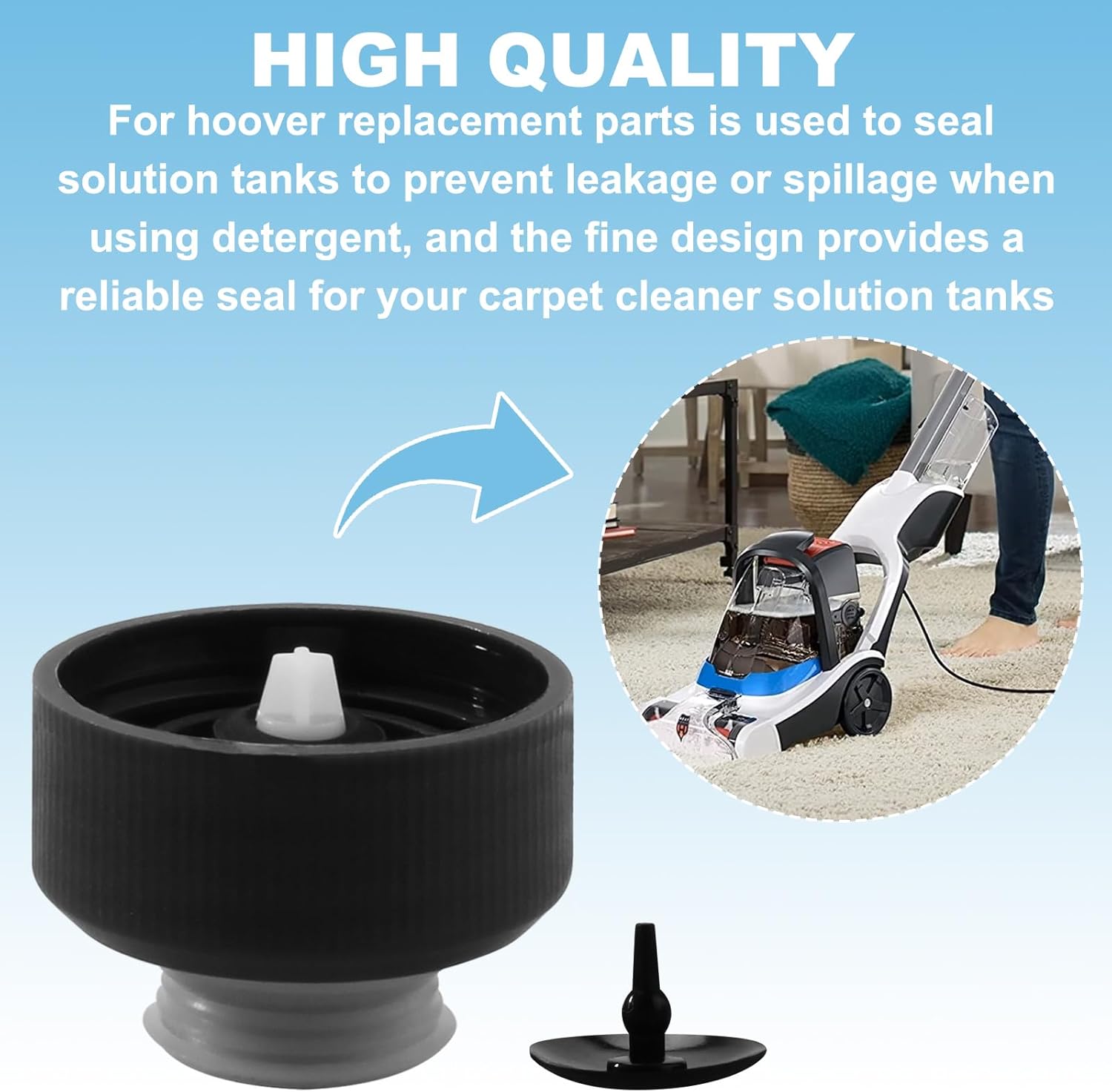 Solution Tank Cap 440012803 para limpiador de alfombras Hoover, piezas de repuesto compatibles con Hoover PowerDash Pet SmartWash y FloorMate Jet,
