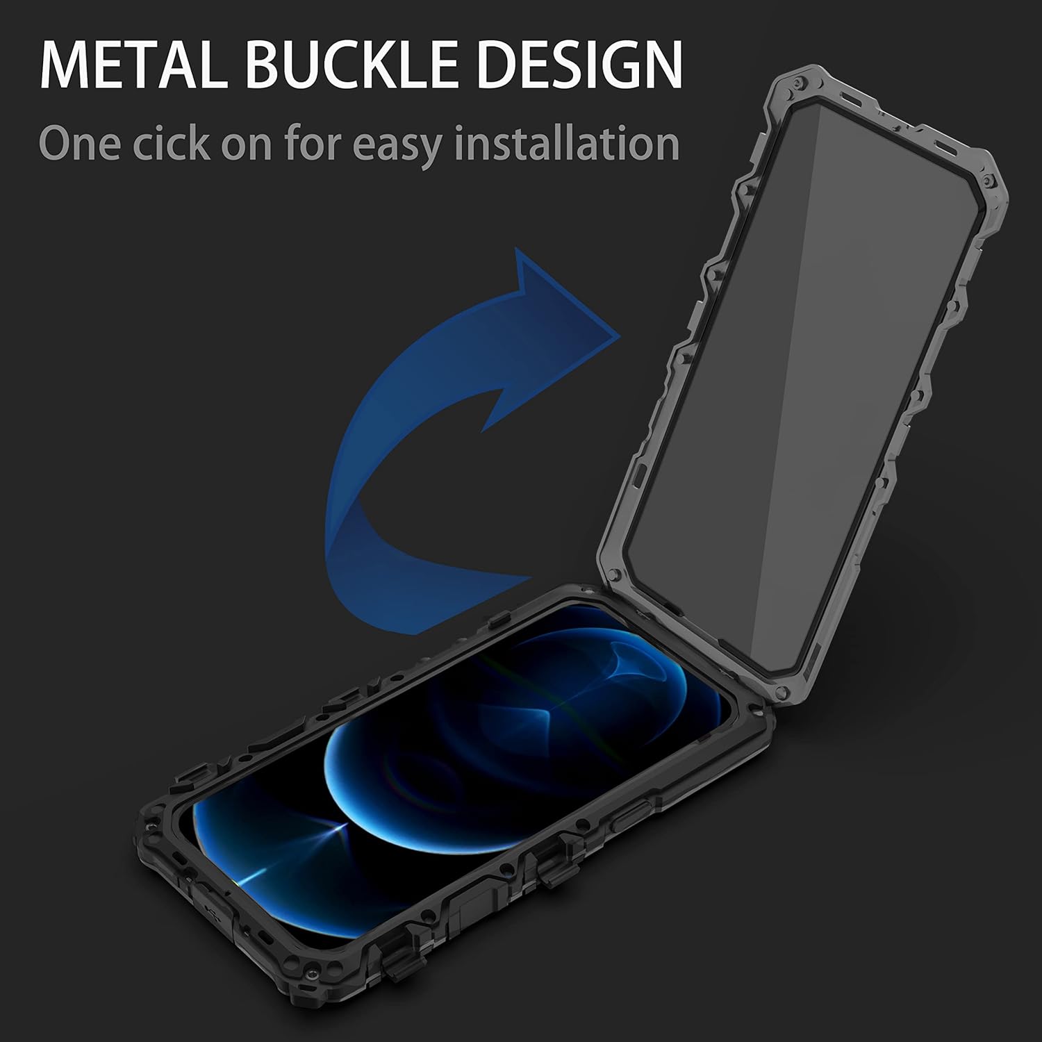 Simicoo Funda de silicona resistente para Samsung S23 Ultra Metal Bumper Militar Resistente Armor Defender Samsung S23 Ultra Funda de metal con
