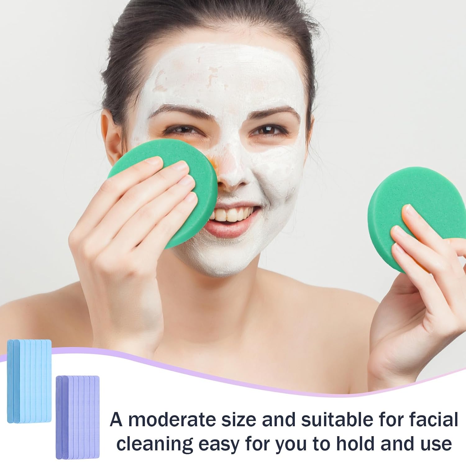 Mifoci 960 esponjas faciales comprimidas para esteticistas, almohadillas de esponja para eliminación de maquillaje, esponjas faciales redondas,