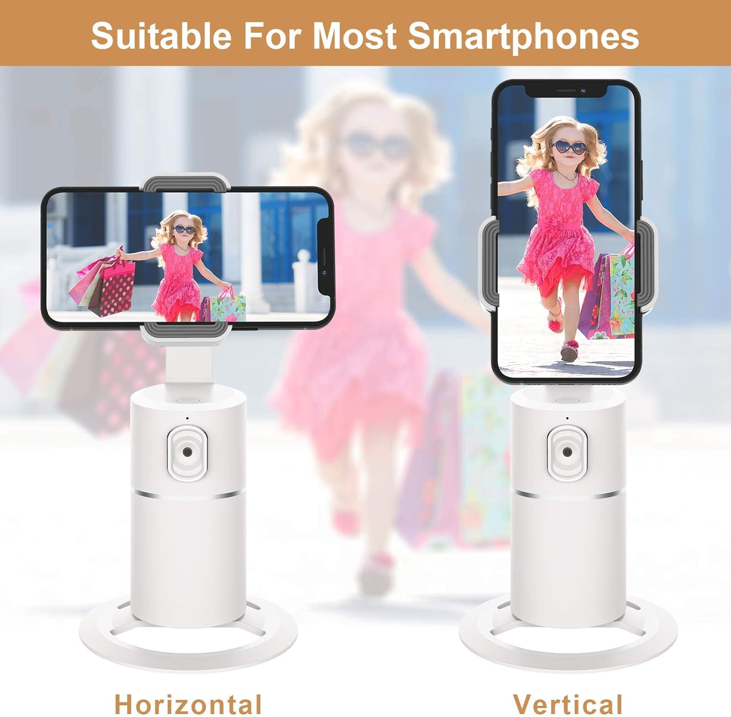 Soporte de teléfono de seguimiento automático, rotación de 360, soporte de pista de cuerpo facial, trípode de seguimiento para grabación de vlog en