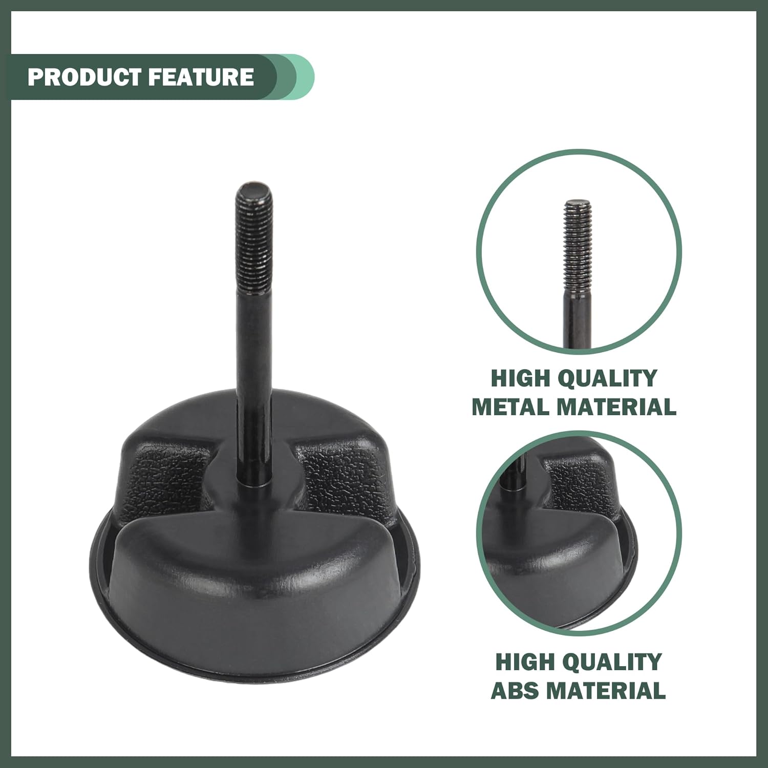 Mango de hardware, 2 piezas de perillas de tornillo de montaje negras para Jeep Wrangler JK JKU Hardtop 2007-2018 ABS y material de metal