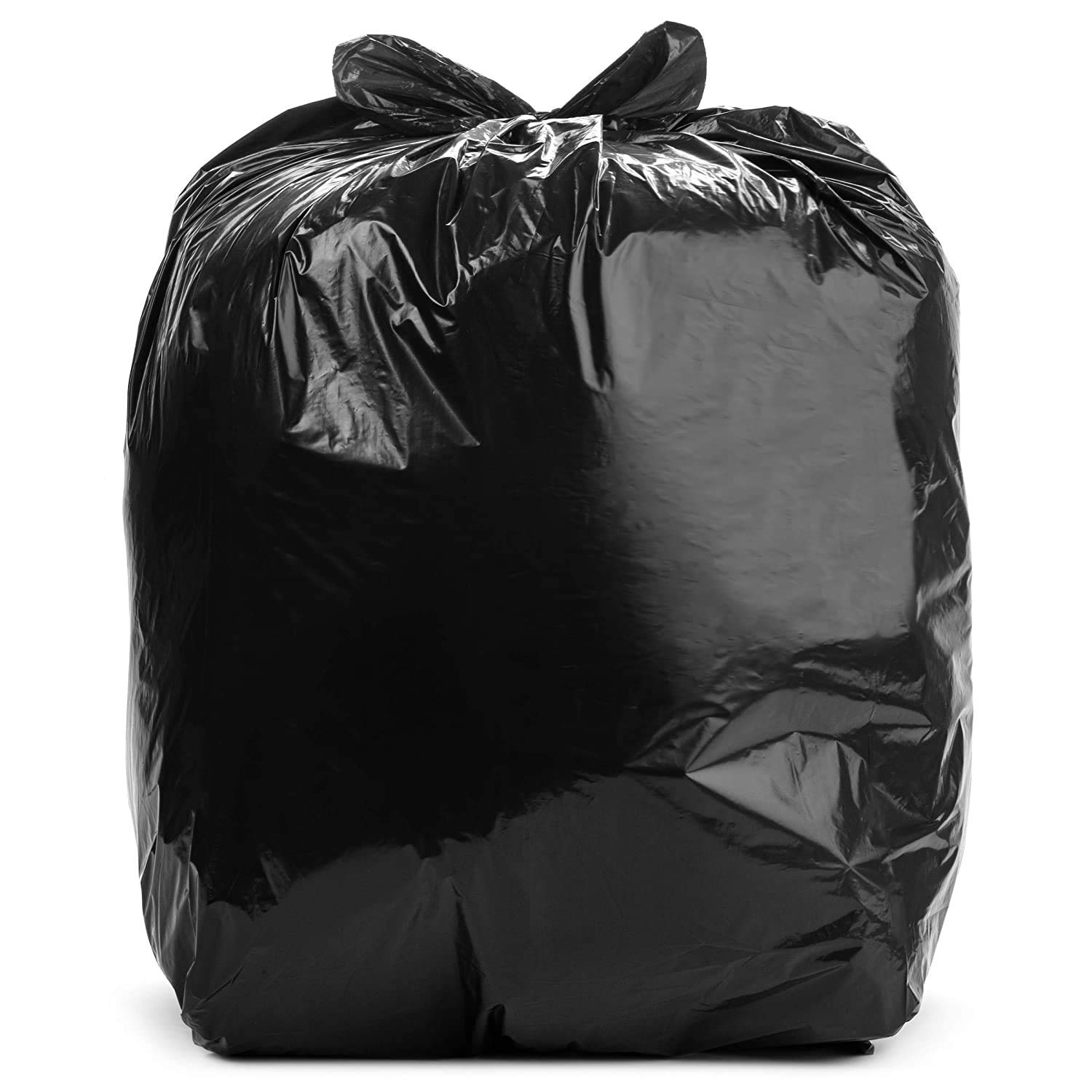 Aluf Plastics Bolsas de basura negras resistentes para 56 galones, 1.5 milésimas de pulgada de pulgada de grosor y 43 x 47 pulgadas, paquete de 100