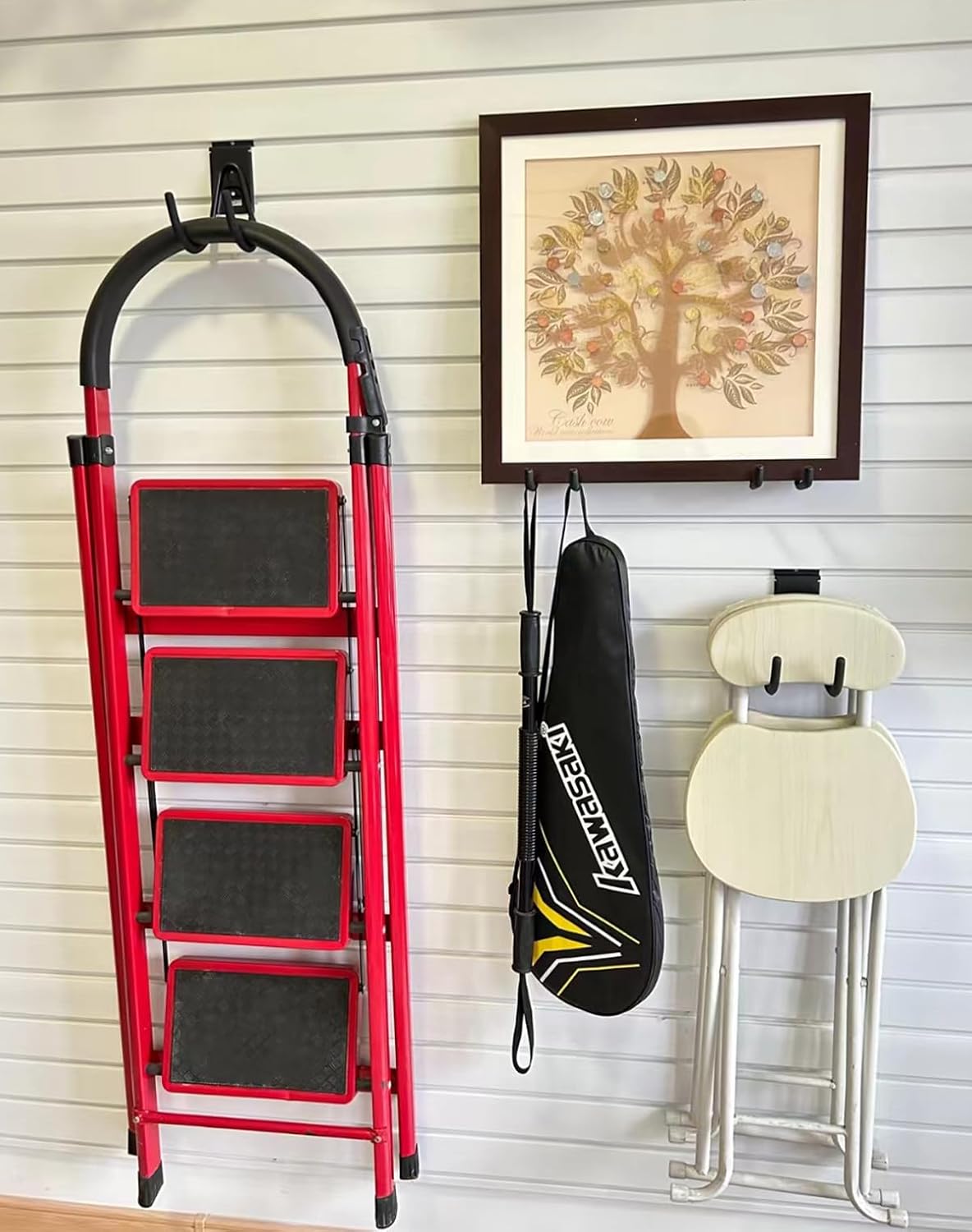 Ganchos Garge para Slatwall, accesorios antideslizantes para Slatwall, ganchos y colgadores resistentes para Slatwall, organizador de herramientas