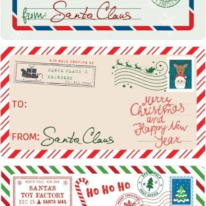 Etiquetas adhesivas de Navidad de Papá Noel, 75 etiquetas, etiquetas de regalo para niños Etiquetas adhesivas de Navidad de Papá Noel, 75 etiquetas, etiquetas de regalo para niños