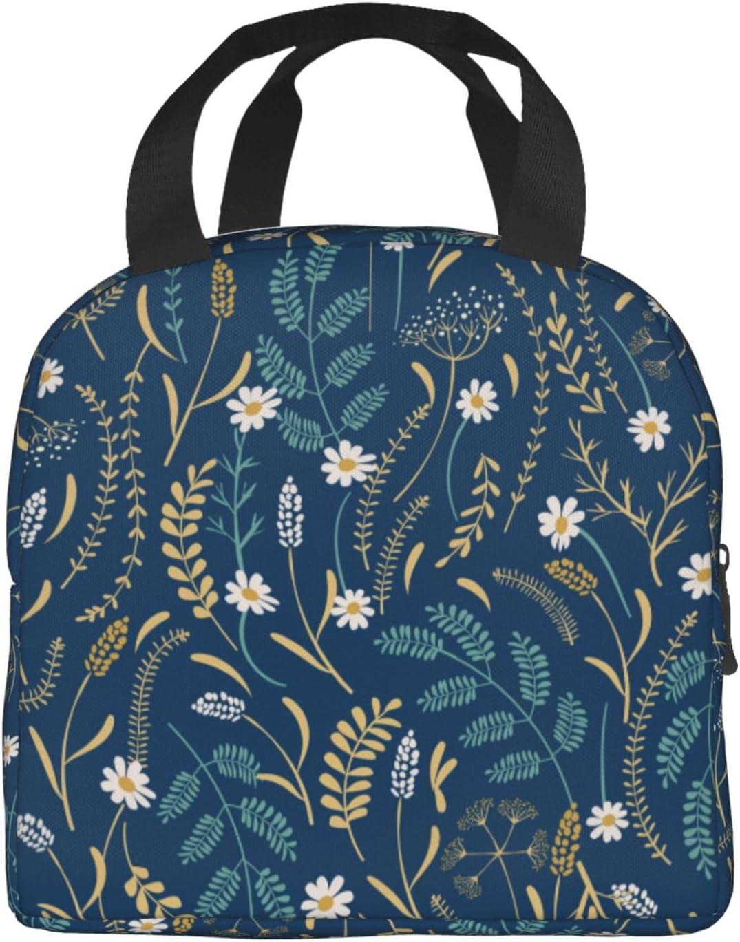 Bolsa de almuerzo floral para mujeres y hombres, lonchera aislada, reutilizable, organizador de almuerzo, impermeable, bolsa de mano enfriadora