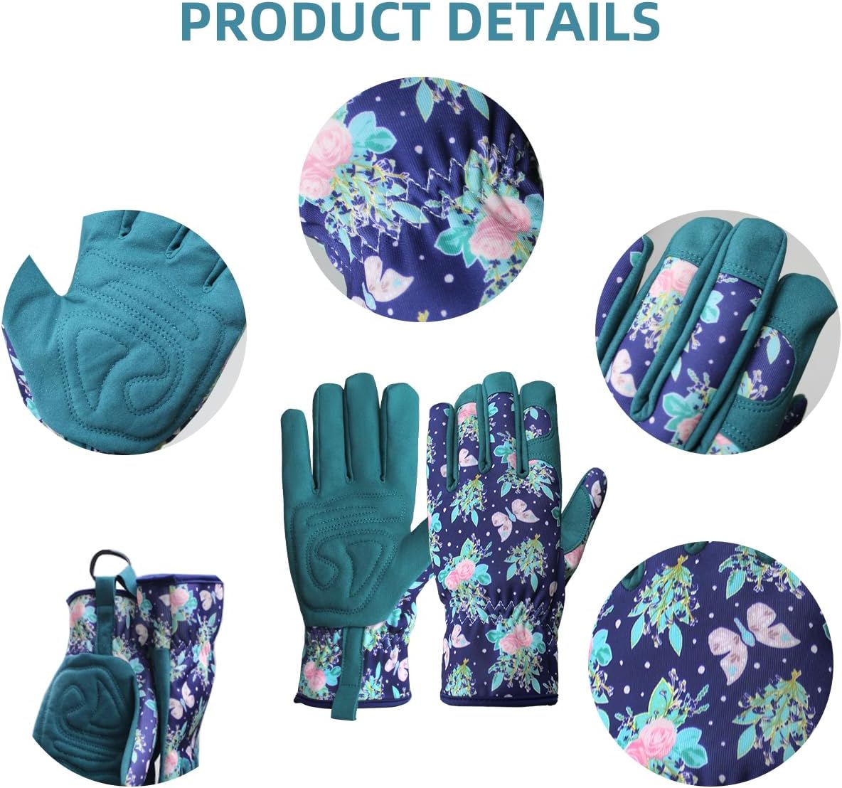 Scott Edward Guantes de jardinería para mujer, a prueba de espinas, agarre de cuero, guantes de trabajo de jardín para desmalezar, plantar, excavar,