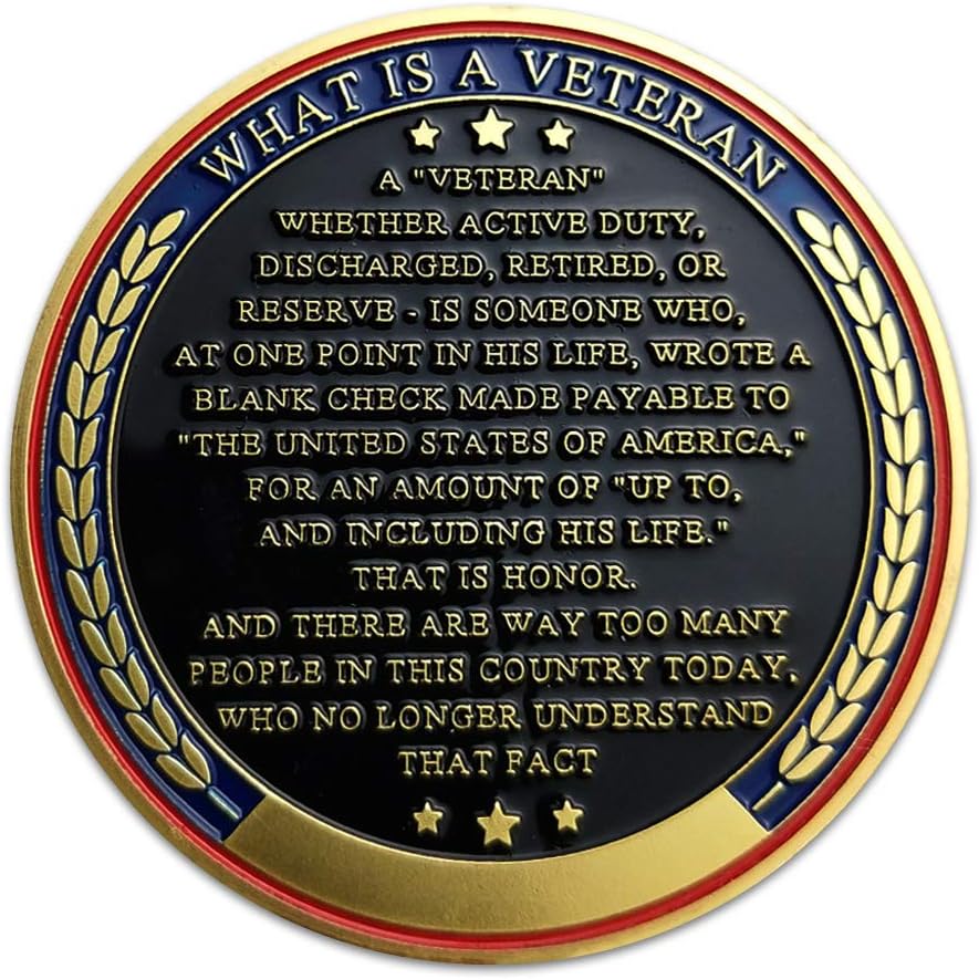 Moneda de desafío militar Veteranos militares Gracias por servir a nuestro país