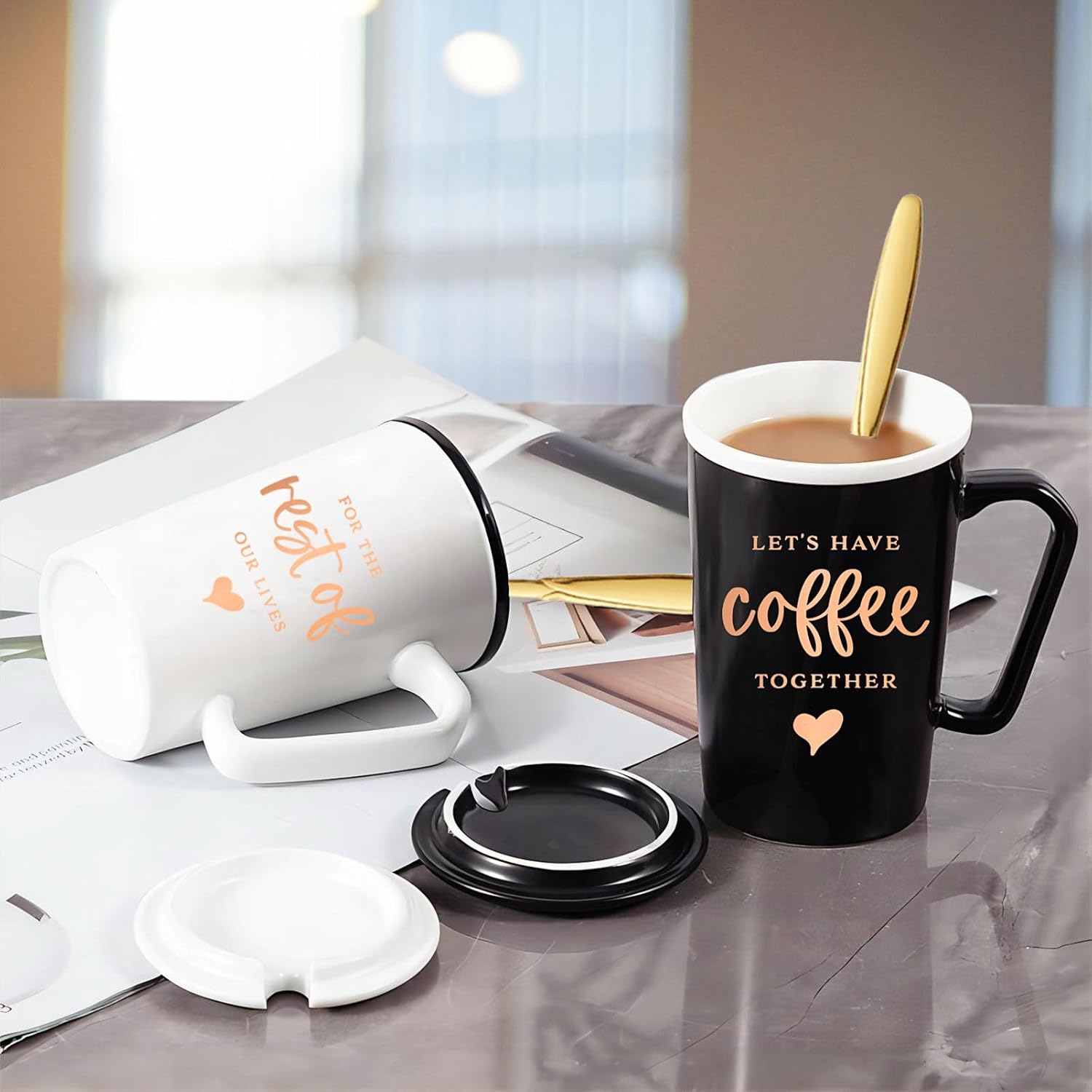 Juego de tazas de regalo de boda para recién casados Mr and Mrs  Let’s Have Coffee Together for the Rest of Our Lives  Regalos de despedida de