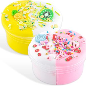Kit de 2 piezas de limo de mantequilla, 4.1 onzas de helado de dos tonos para niñas y niños, juguete suave y antiadherente para aliviar el estrés, Kit de 2 piezas de limo de mantequilla, 4.1 onzas de helado de dos tonos para niñas y niños, juguete suave y antiadherente para aliviar el estrés,