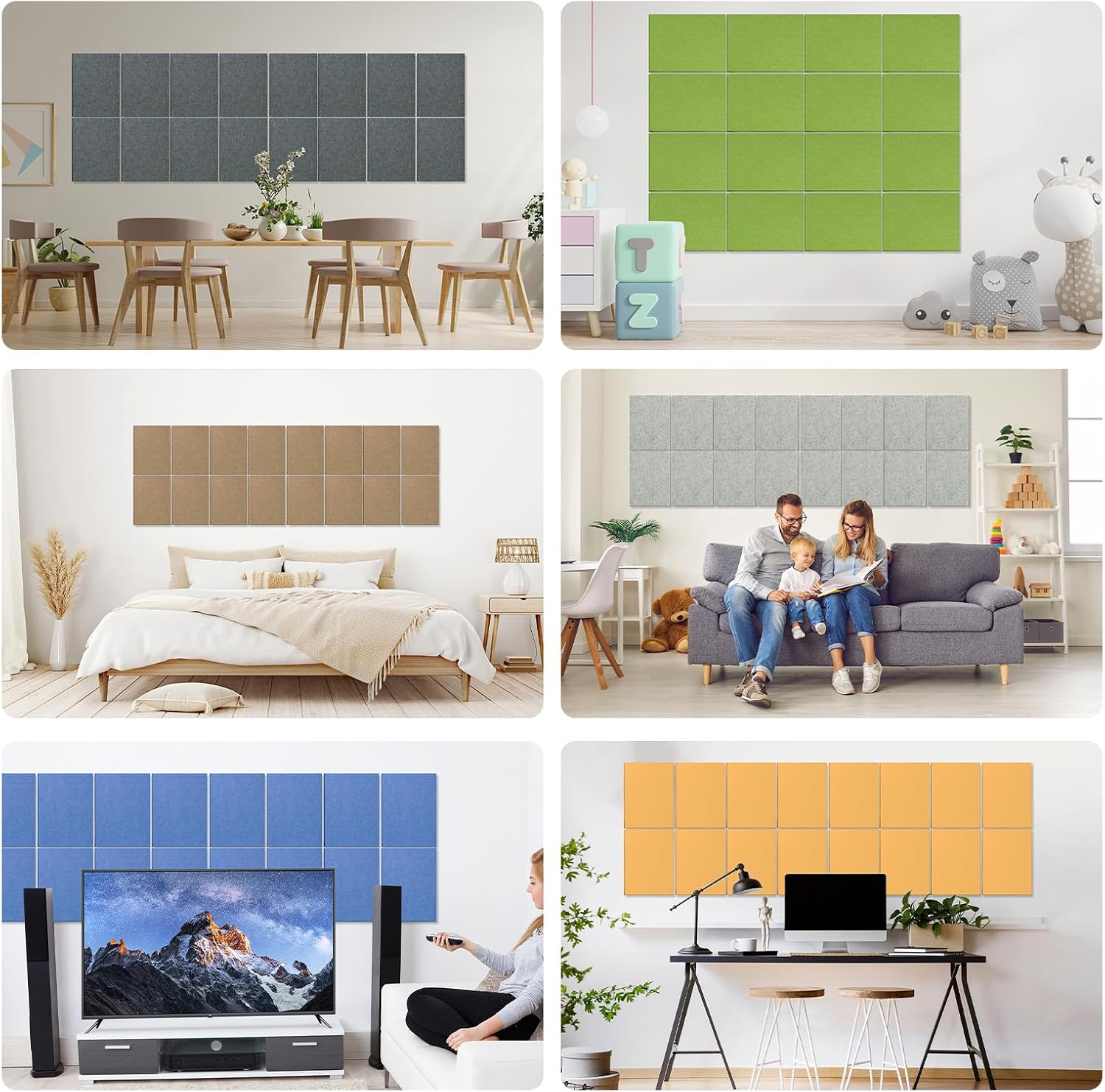 WoveN SounD Panel acústico artístico, gran decoración de pared con amortiguación de sonido, 16 x 12 x 0.4 pulgadas, panel decorativo de pared