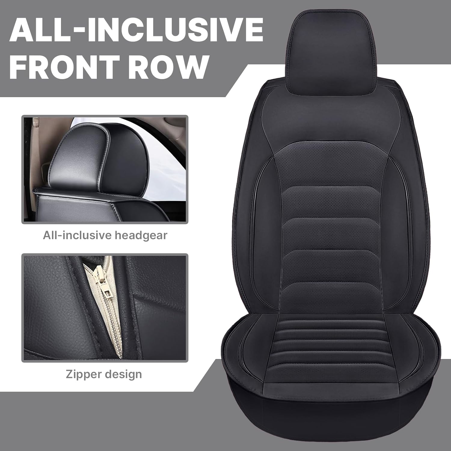 Juego completo de accesorios para fundas de asiento de automóvil para Toyota Tundra 2005-2023, fundas de asiento delantero de cuero antideslizante