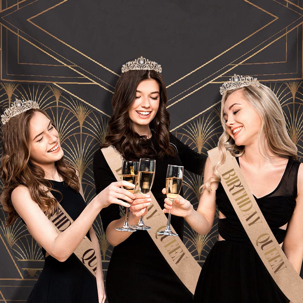 Birthday Sash for Women, Birthday Crown, Birthday Tiara, Birthday Queen Sash and Tiara for Women, Birthday Headband for Girls, Princess Crown, Happy