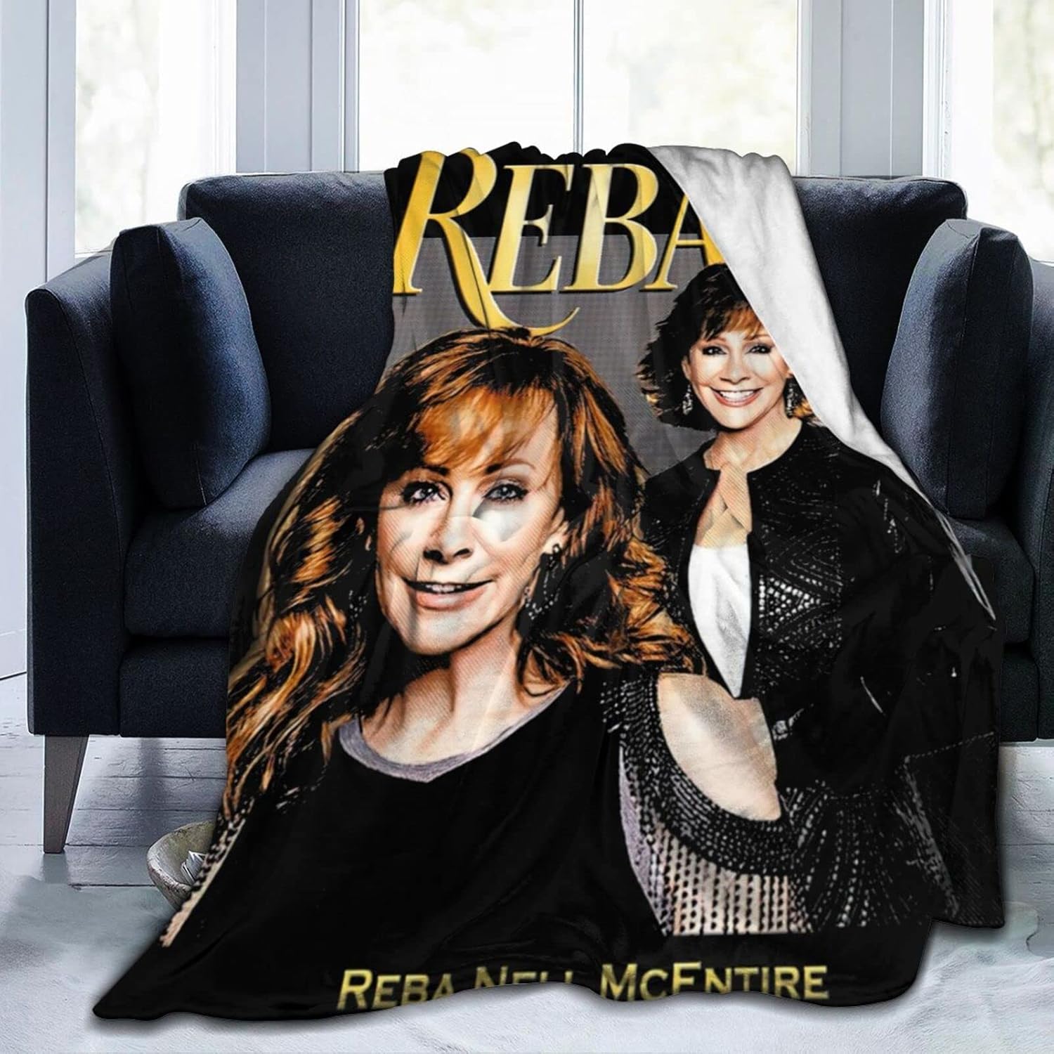 Reba Singer McEntire – Manta de franela polar para todas las estaciones, cálida y ultrasuave, manta informal para cama, sofá, cama, sofá o