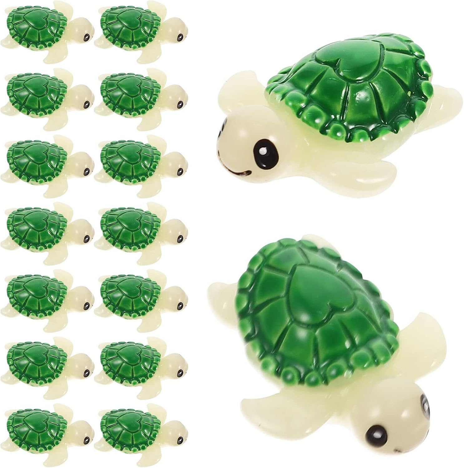 Veemoon 20 piezas de tortugas pequeñas en miniatura, mini figuras de resina, figuras de animales pequeños, adornos para tartas para suculentas,
