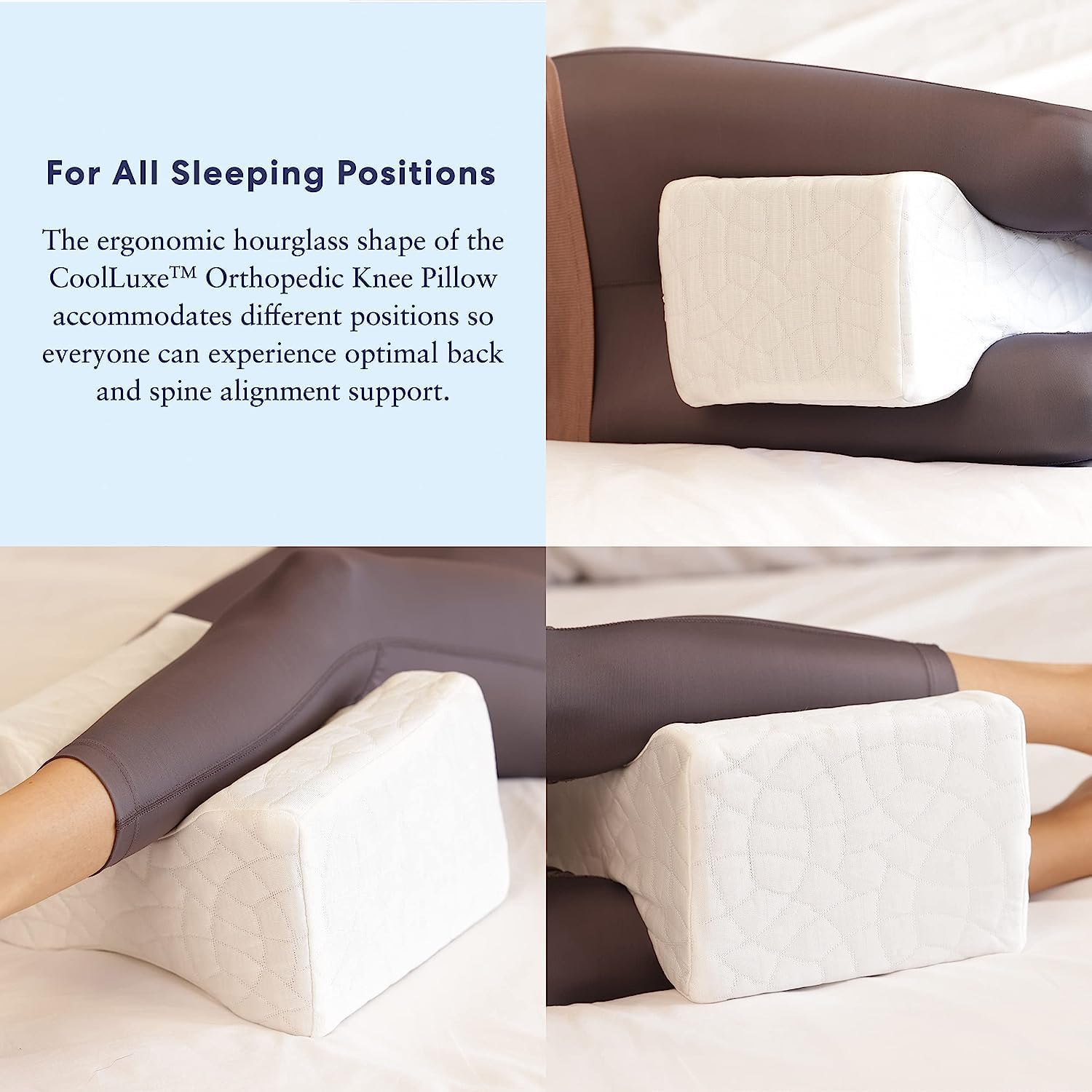 Luna CoolLuxe – Almohada de espuma viscoelástica para el dolor de cadera y alivio del dolor de espalda baja, almohada ortopédica, regalos de cirugía