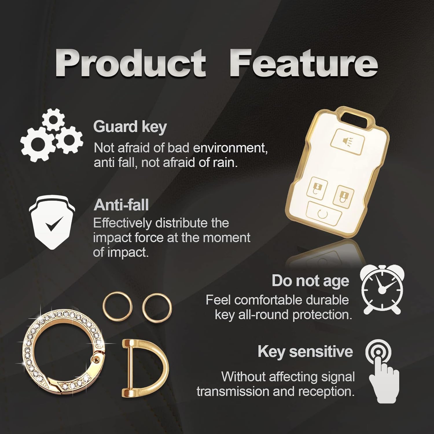 Funda para llavero de TPU suave, protector para llave de automóvil para accesorios compatibles con Chevy Chevrolet Colorado Silverado Silverado