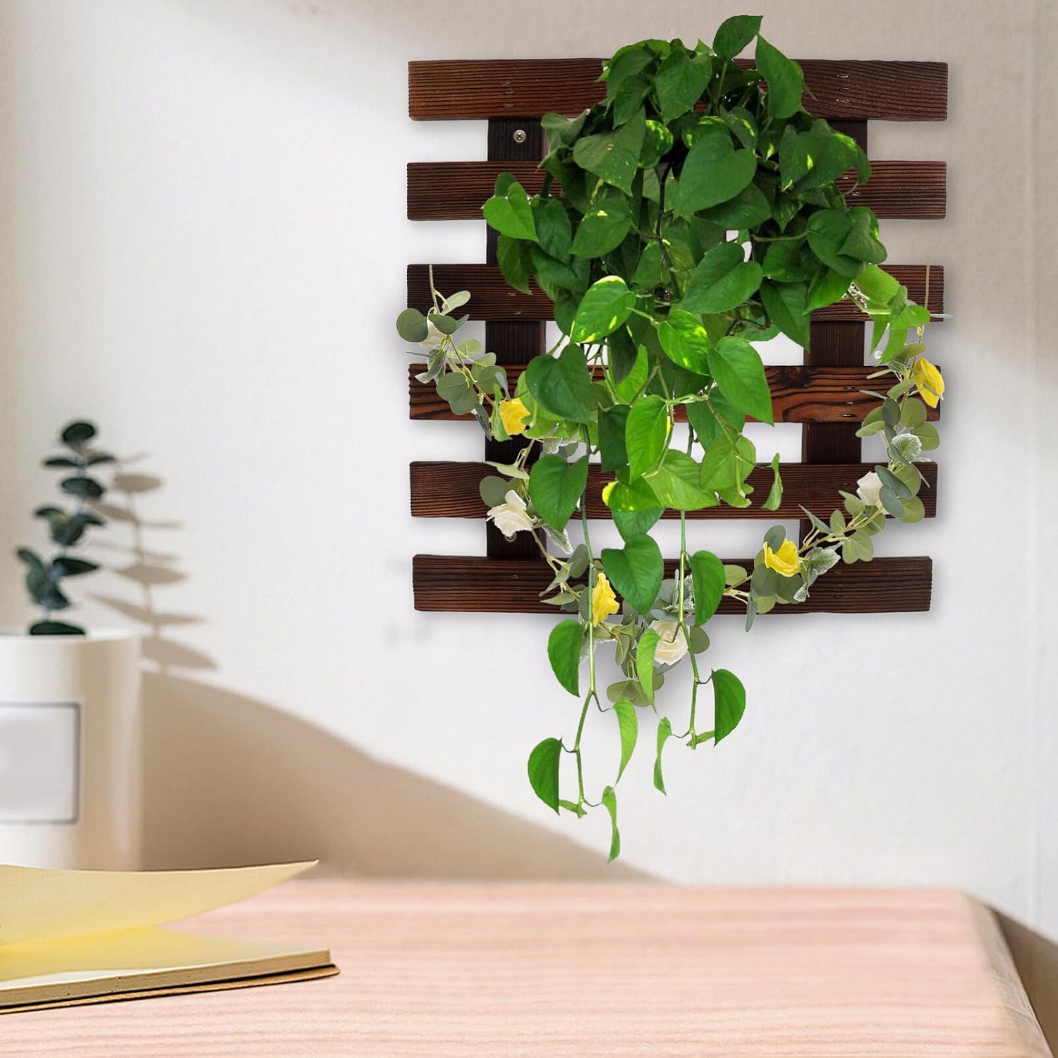 BESTOYARD 1 juego de escalera de pared, estante de pared, maceta de orquídeas, plantas de interior, macetas de interior, decoración de plantas de