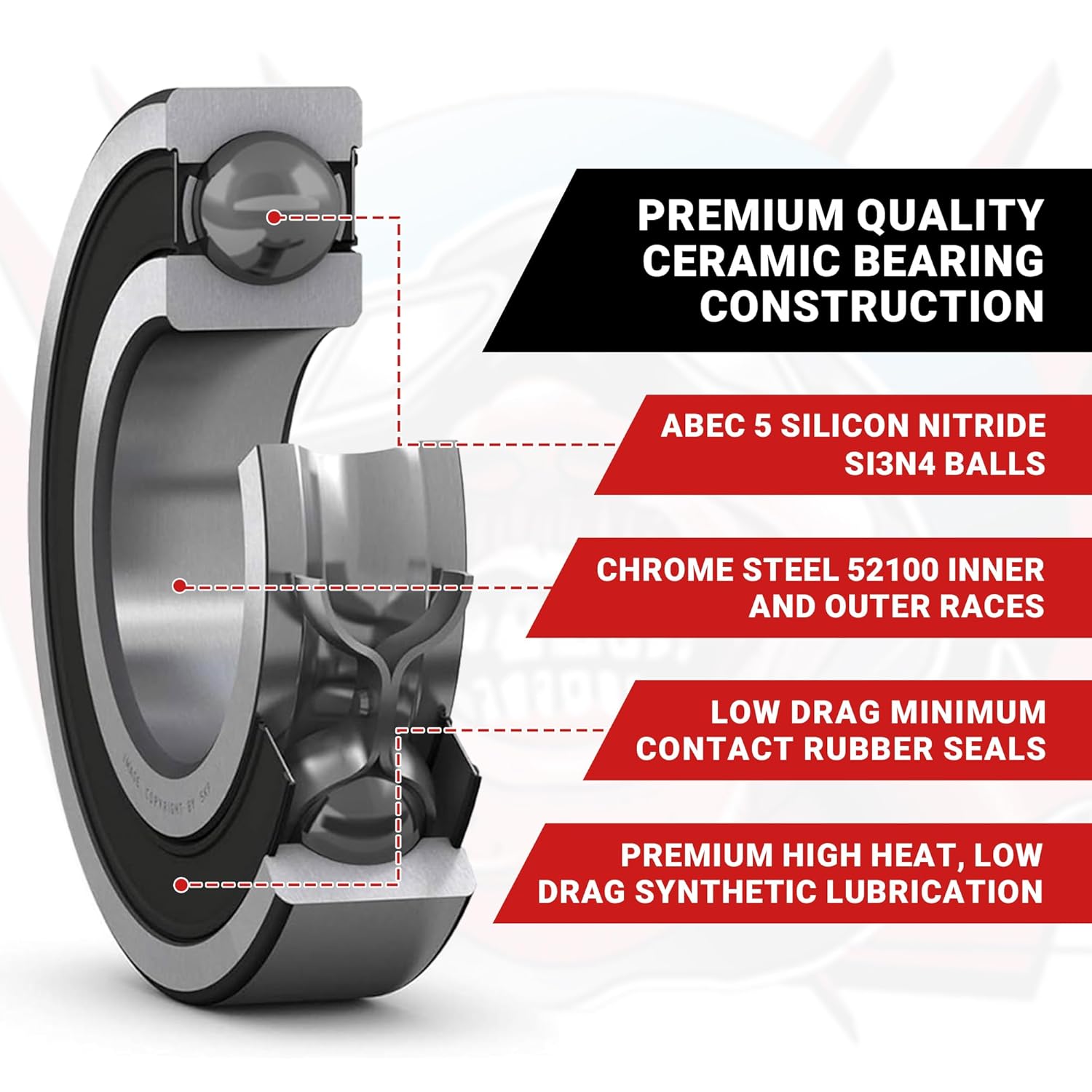 FastEddy Bearings Compatible con HPI E10 Drift Fail Crew Nissan Skyline R34 GT-R Kit de rodamientos sellados de cerámica