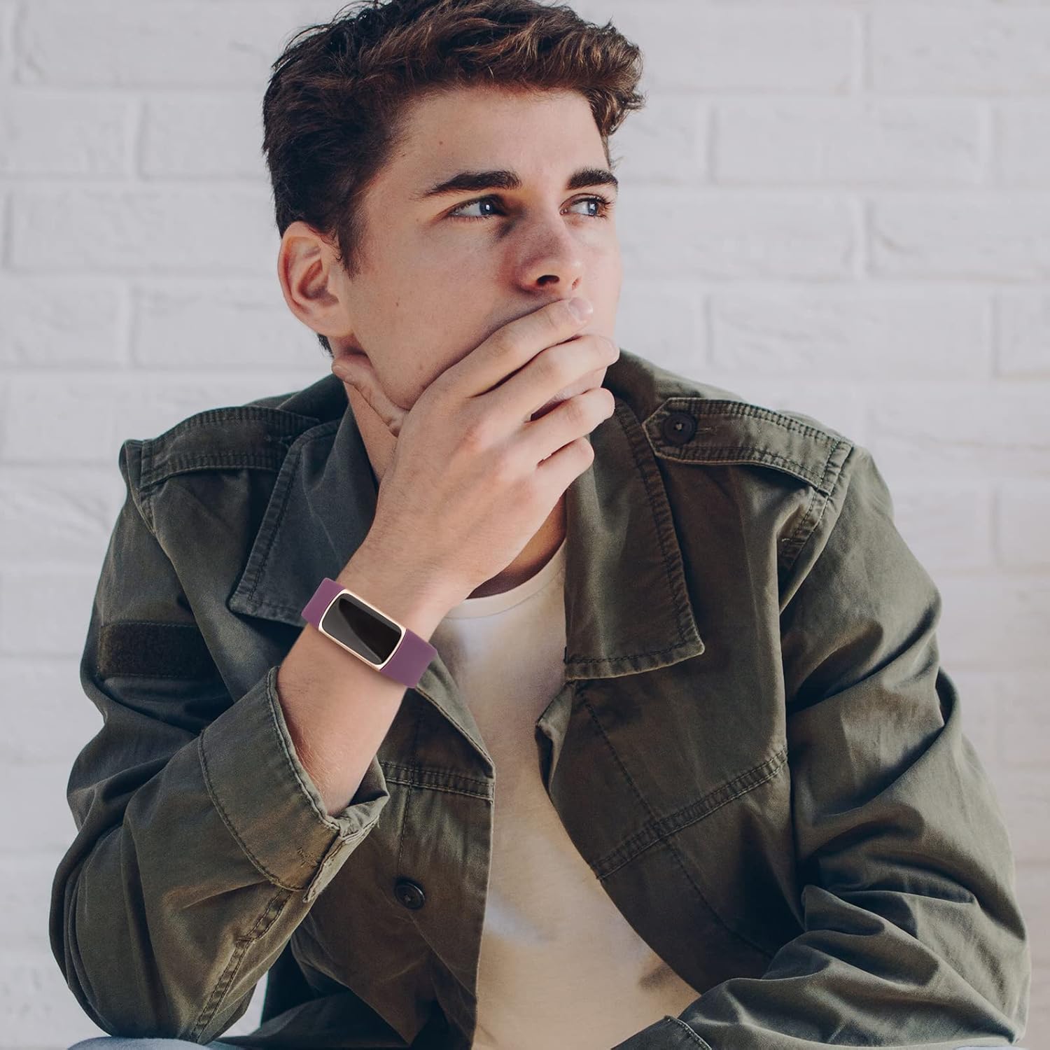 Correa compatible con Fitbit Charge 5 bandas para mujeres y hombres, correa de repuesto deportiva ajustable impermeable de silicona suave para