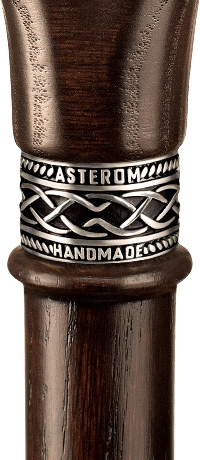 Bastón tallado fresco para hombres y mujeres – Wolf Fenrir – Elegante bastón de madera para hombre – Bastón único