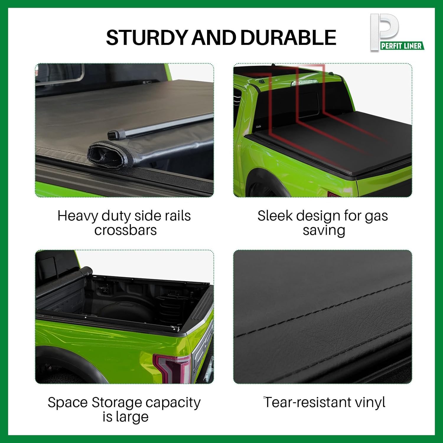 Perfit Liner Cubierta enrollable suave para caja de camioneta para Toyota Tacoma 2016-2023 de 6 pies (74 pulgadas) Fleetside (no para escalón)