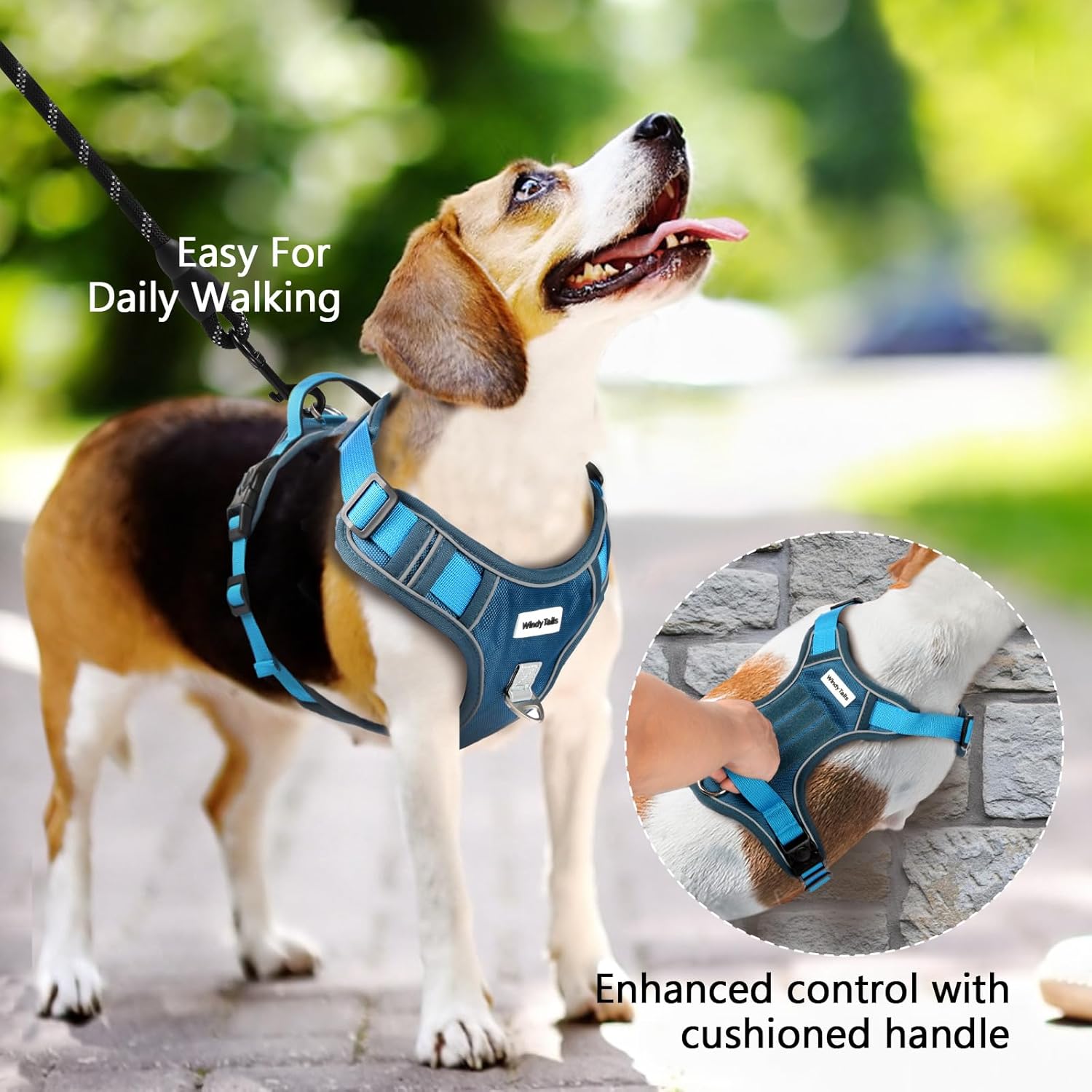 Arnés para perro grande, mediano, pequeño y extra grande, antitirones, para perro grande, mediano y mediano con clip frontal, arnés ajustable