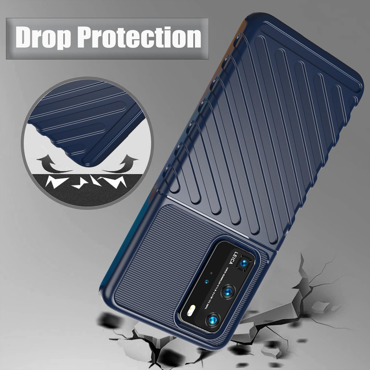 Funda de teléfono para Huawei P40 Pro, Huawei P40Pro ELS-N04, grado militar, a prueba de golpes, resistente a los arañazos, TPU suave, contraportada