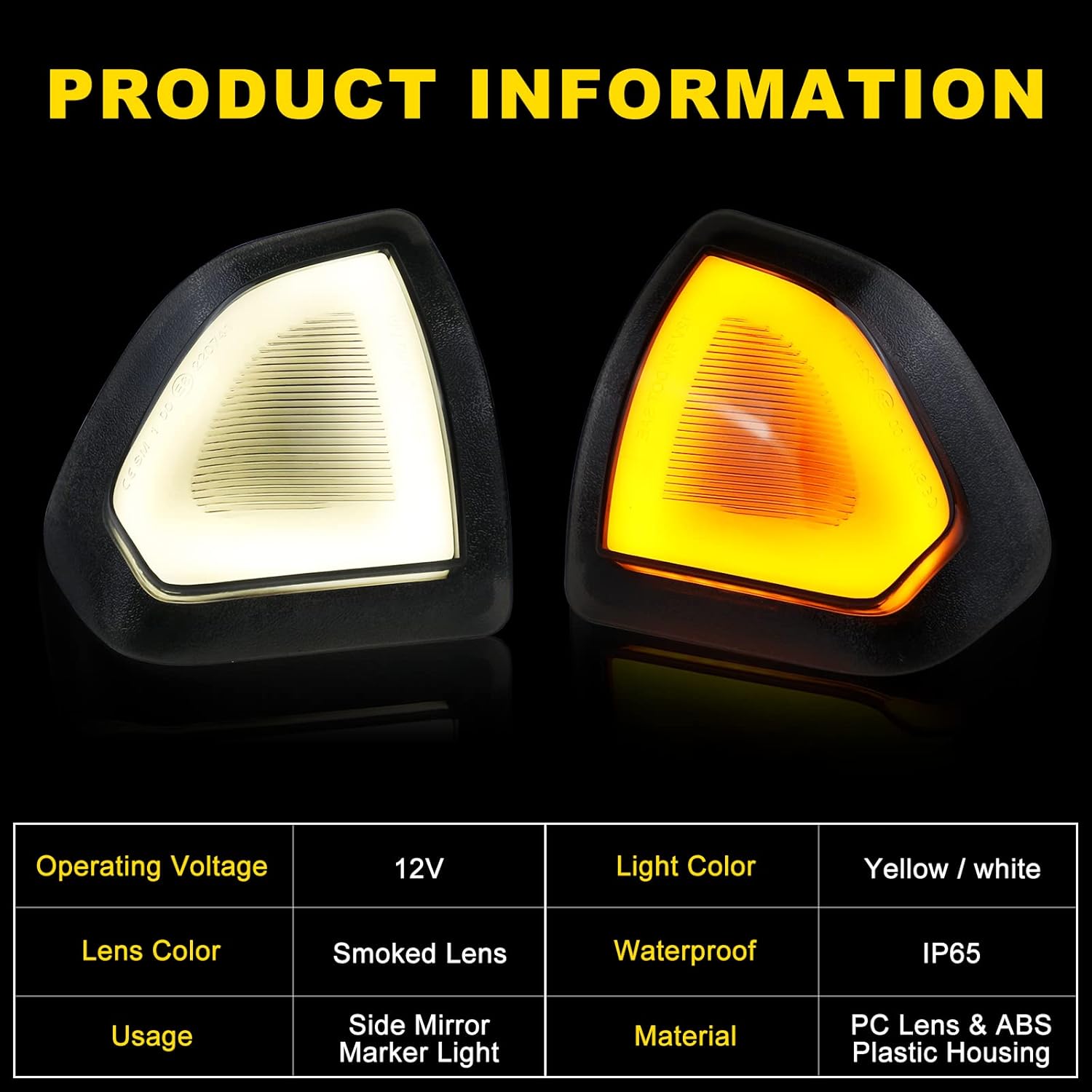 Luz de señal de giro izquierdo y derecho Switchback espejo LED lámparas laterales ahumadas lente de cubierta para 68302828AA 68302829AA compatible