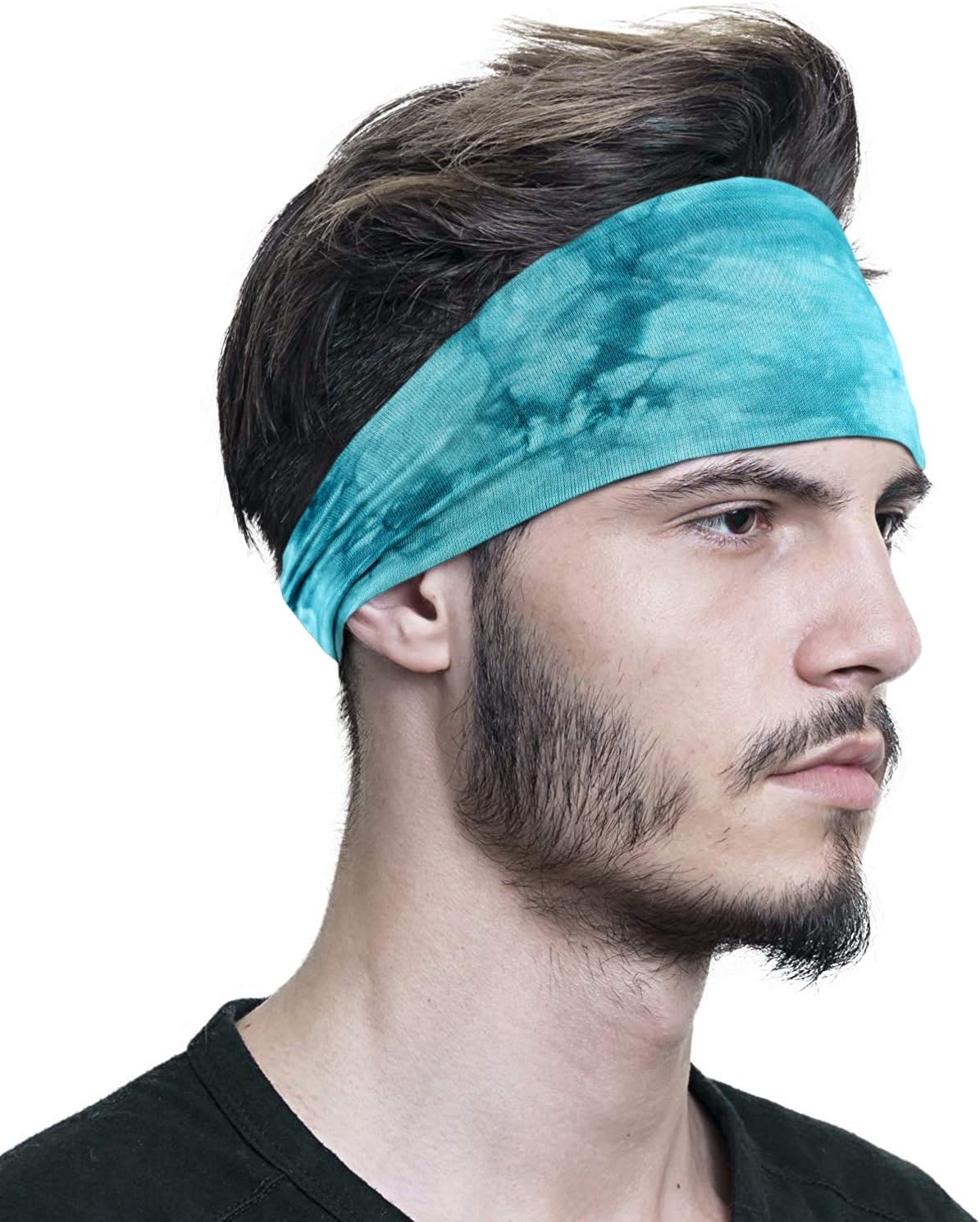 Paquete de 6 diademas deportivas para hombre, ligeras, elásticas, absorben la humedad, bandas para el sudor
