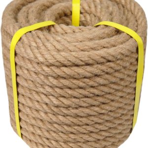 Cuerda de yute natural, 34 pulgadas x 50 pies, cuerda de cáñamo gruesa, cuerda de manila trenzada para hamaca, barandilla, manualidades, decoración Cuerda de yute natural, 34 pulgadas x 50 pies, cuerda de cáñamo gruesa, cuerda de manila trenzada para hamaca, barandilla, manualidades, decoración