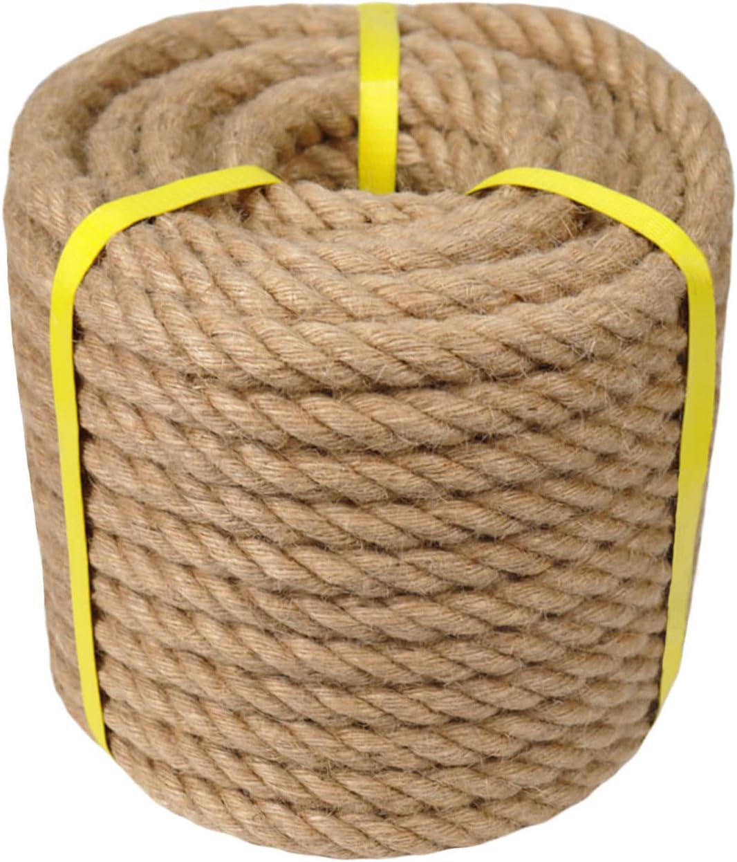 Cuerda de yute natural, 34 pulgadas x 50 pies, cuerda de cáñamo gruesa, cuerda de manila trenzada para hamaca, barandilla, manualidades, decoración