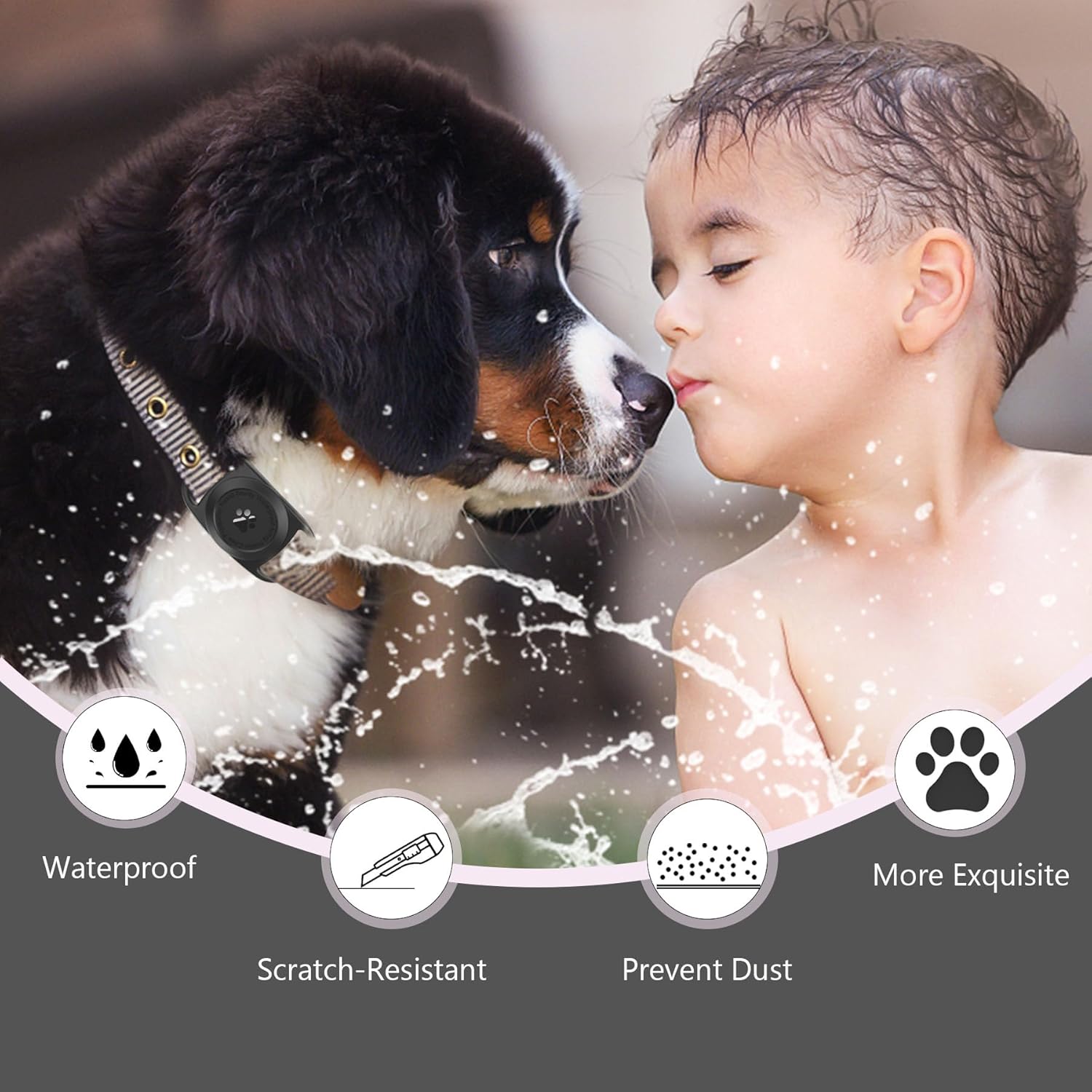 Airtag – Soporte para collar de perro, 2 unidades, funda protectora impermeable para Apple AirTag, duradera y ligera con protección de cuerpo