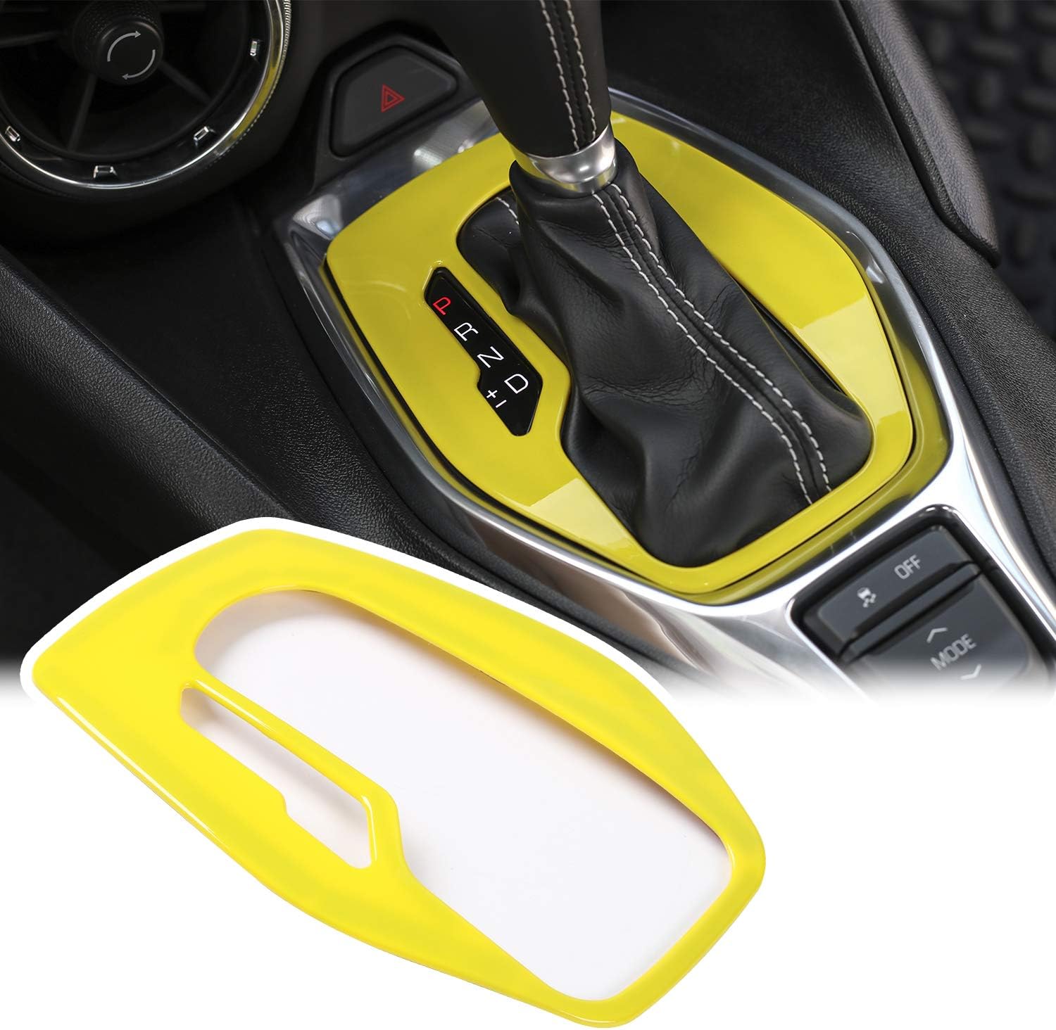 RT-TCZ Cubierta amarilla para panel de cambio de marchas Chevy Camaro 2017-2023, accesorios interiores amarillos