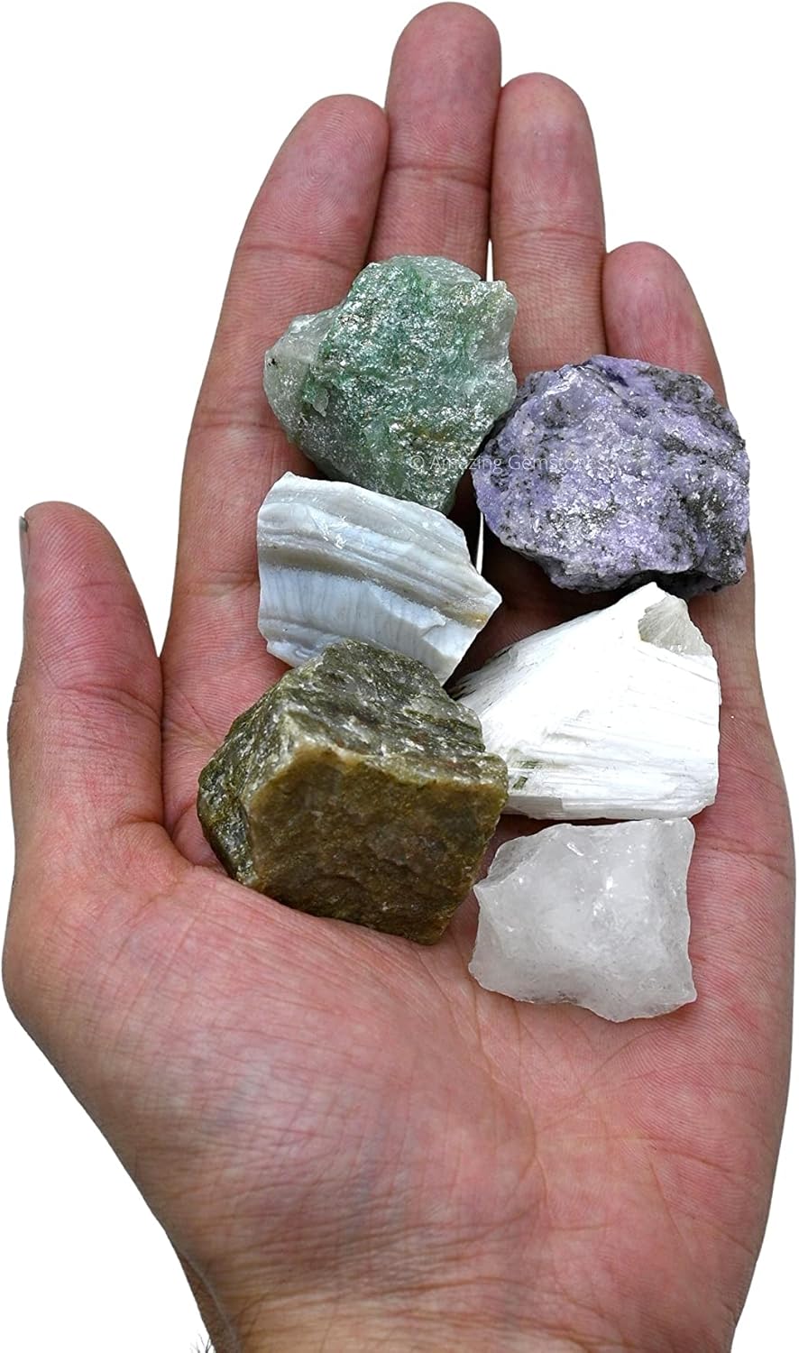 Cristales para manifestación de trauma emocional, juego de 6 cristales curativos de lepidolita, aventurina verde, escolecita, vesuvianita, ágata de