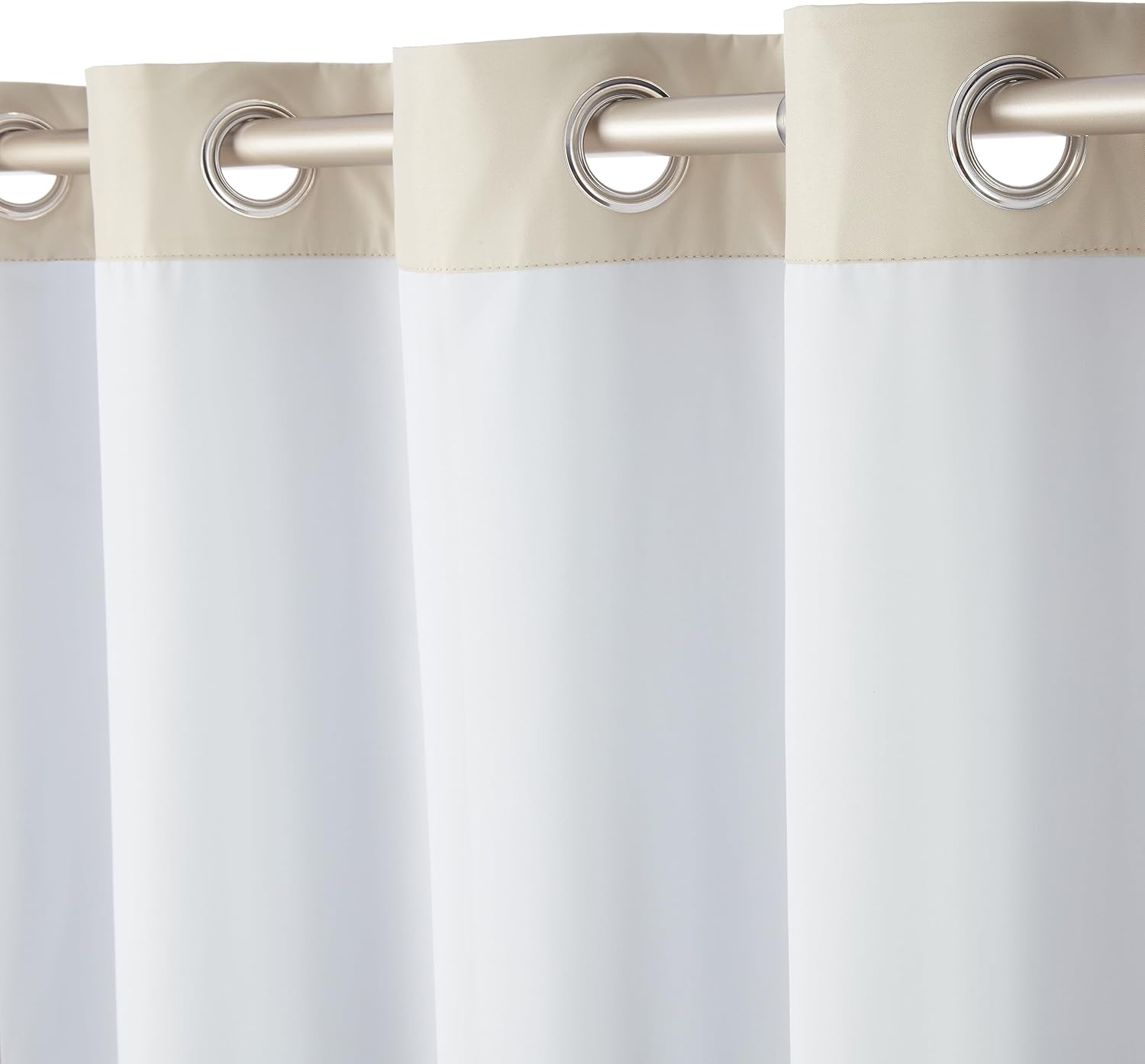 Tienda Basics Cortina opaca para ventana con ojales, 52 x 63 pulgadas, color beige, juego de 2
