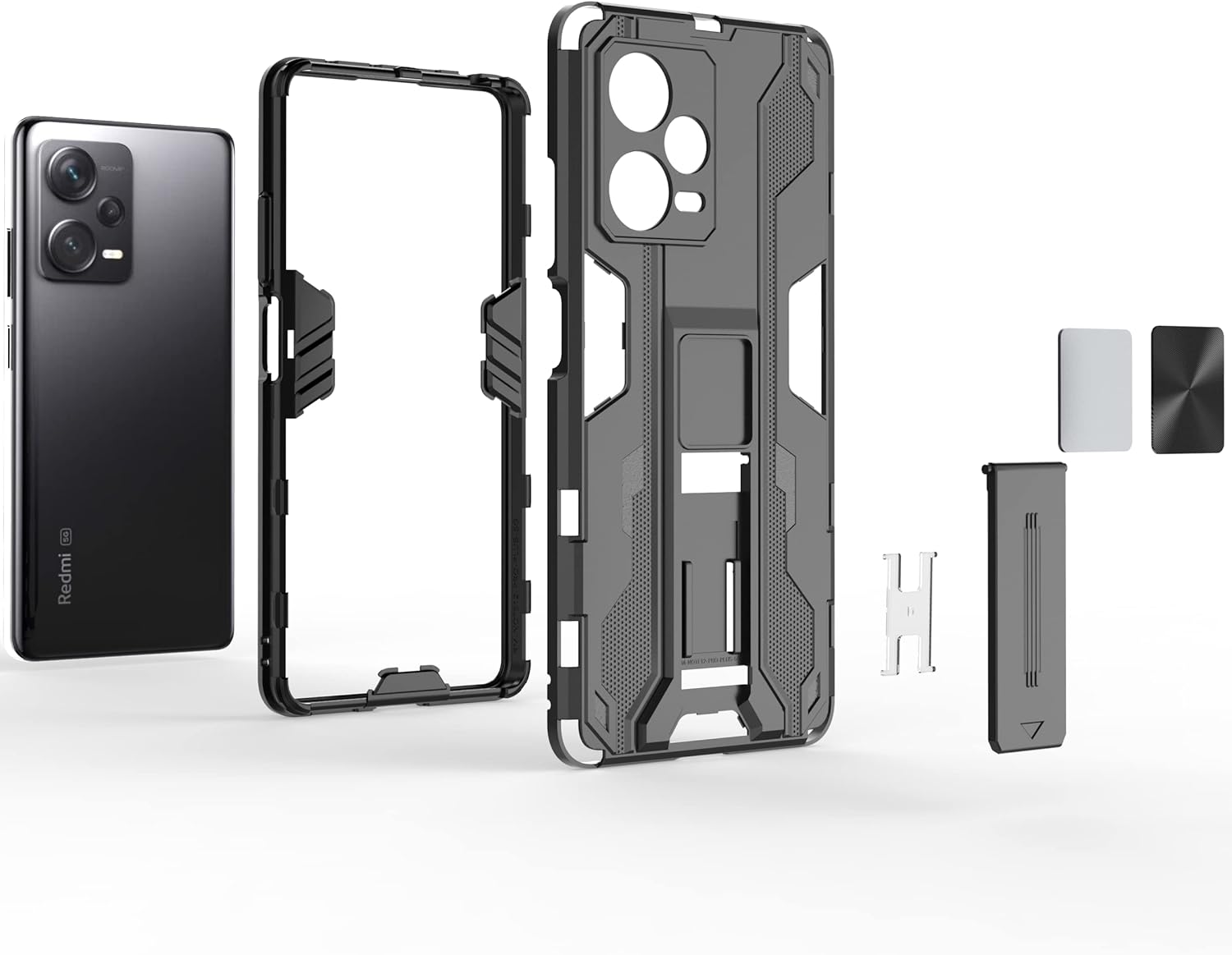 Pzwoxukhov Funda para Xiaomi Redmi Note 12 Pro+ 5GNote 12 Pro Plus, funda protectora para teléfono con función de atracción magnética, color negro