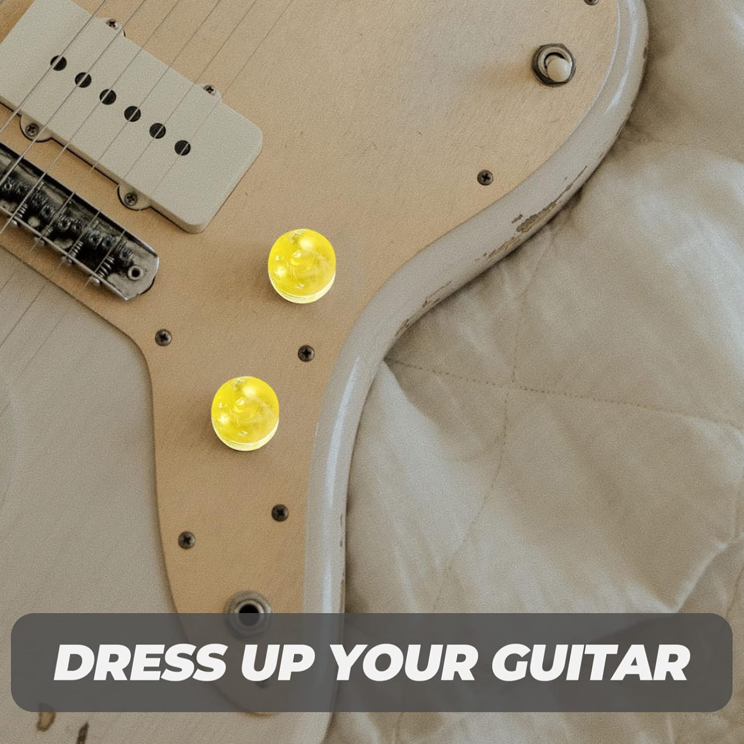 FOMIYES Perillas negras musicales, 3 pomos giratorios para guitarra, perillas de control de potenciómetro de guitarra eléctrica, 1 juego de pomos de