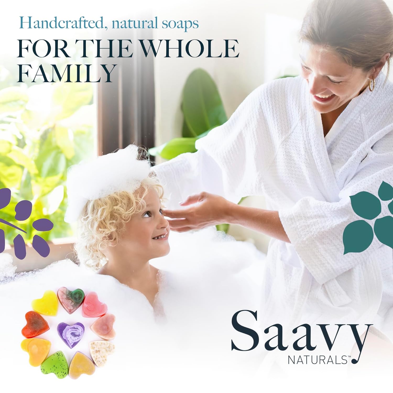 Saavy Naturals Juego de jabón en forma de corazón, barra de jabón natural orgánica perfumada, gel de baño y barra de jabón vegana natural, barra de