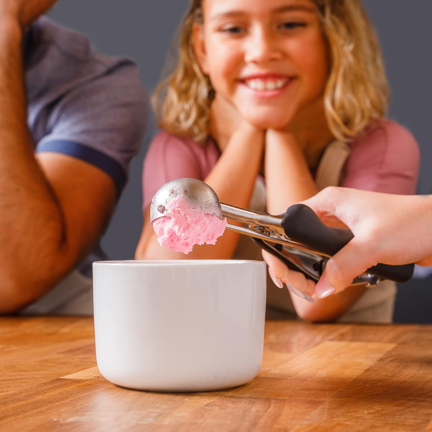 Ultra Cuisine Cuchara para galletas, cuchara multiusos, apta para lavavajillas, cuchara de galletas de acero inoxidable con agarre de silicona,