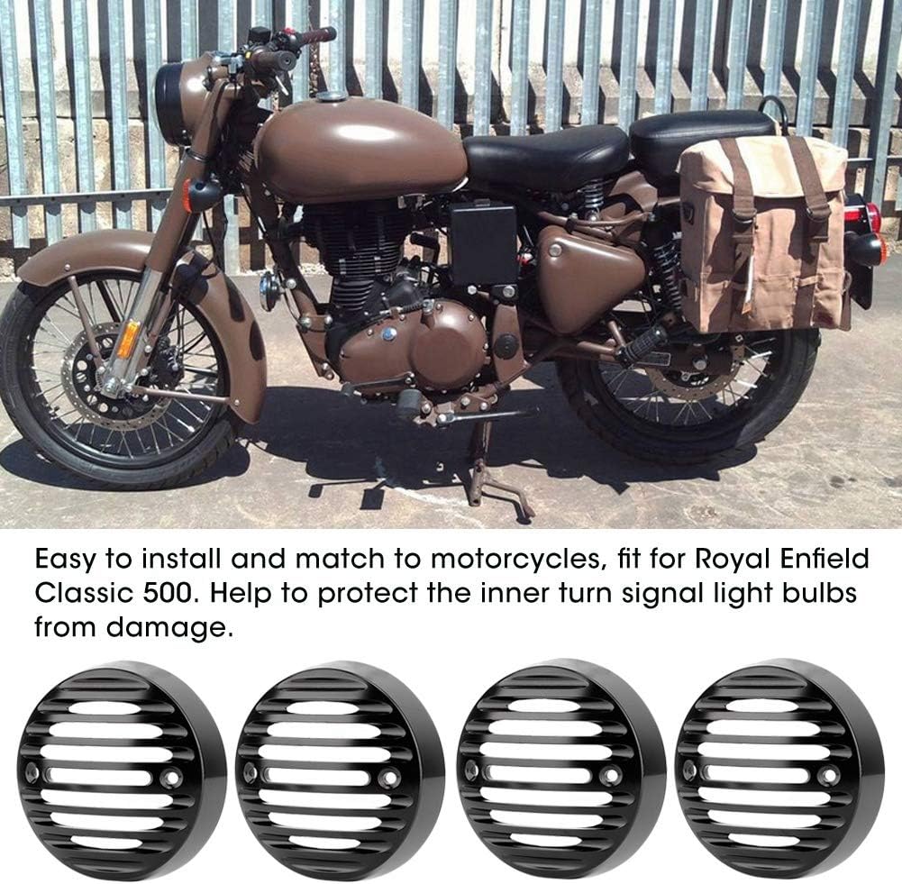 Akozon Cubierta protectora de luz intermitente negra para Royal Enfield Classic 500