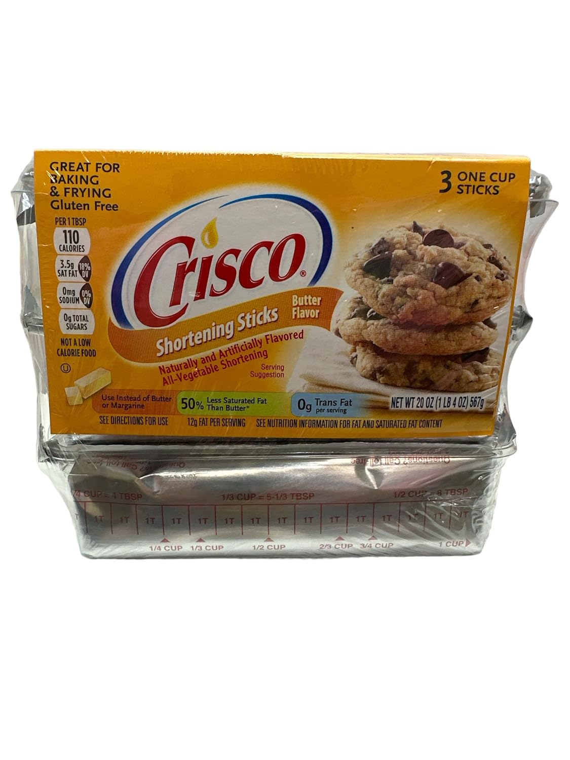 ThisNThat Paquete de aceite vegetal en palitos para acortamiento incluye (1) Crisco original de 20 onzas (1) tarjeta de recetas de mantequilla