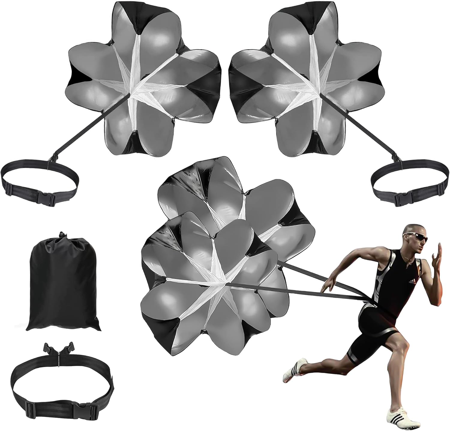“NA” SooGree – Paracaídas para correr, entrenamiento de velocidad de 56 pulgadas, paracaídas de resistencia para niños, jóvenes y adultos, con