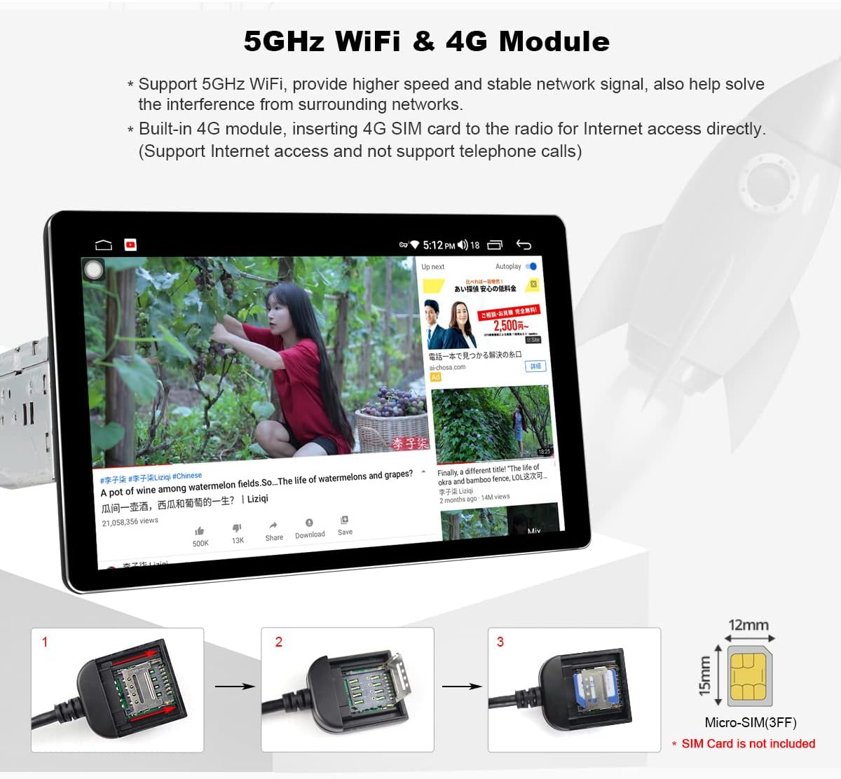 JOYING Radio de coche Android 10.0 de 8 pulgadas con octa Core 1280 x 800 pantalla desmontable en unidad principal de tablero compatible con tarjeta