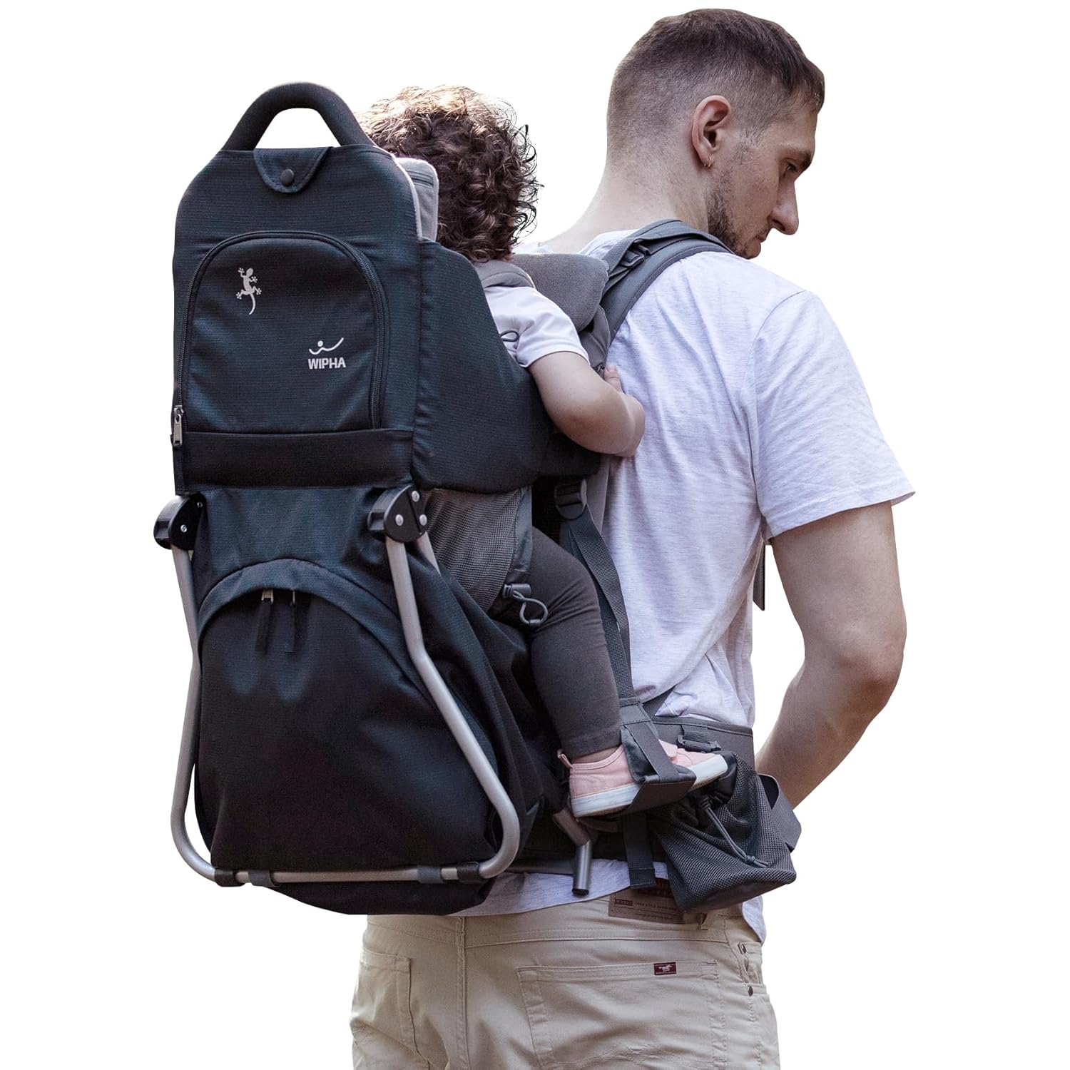 WIPHA Mochila portadora de bebé de senderismo, mochila portabebés con toldo solar, mochila de senderismo segura y ligera para niños pequeños con