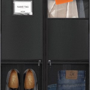 HOTOR Bolsas de ropa para viajes bolsa de ropa resistente de 43 pulgadas con bolsillos, bolsas de ropa portátiles para colgar ropa, bolsa de traje HOTOR Bolsas de ropa para viajes bolsa de ropa resistente de 43 pulgadas con bolsillos, bolsas de ropa portátiles para colgar ropa, bolsa de traje